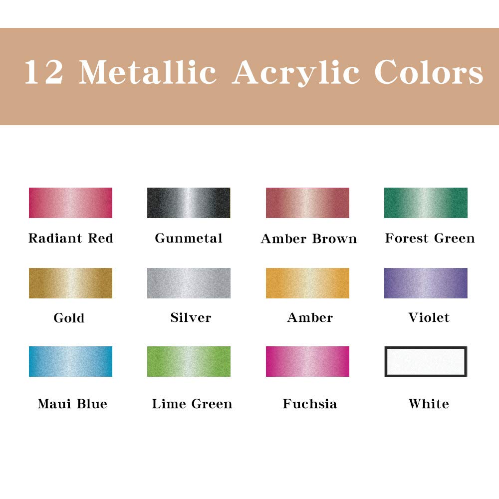 Acrylic Marker 3mm Line #Size_12 Metallic Colors