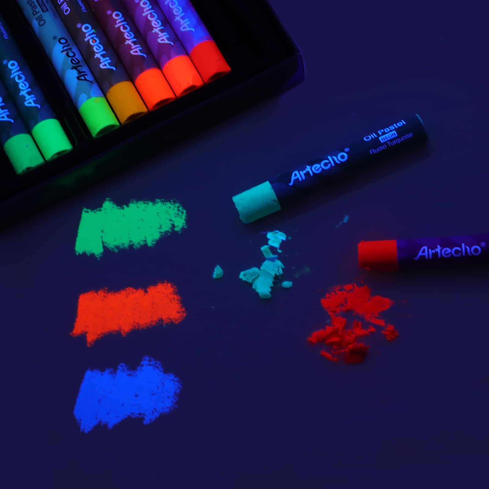 Neon Soft Oil Pastels Set, 12 Colors (10x70mm)