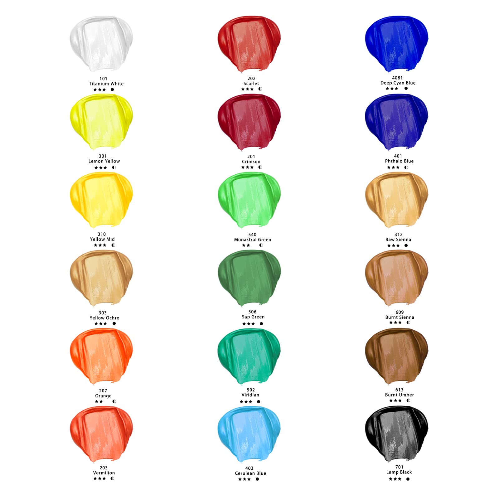 Acrylic Paint 2oz Set #Size_18 Colors (2oz)