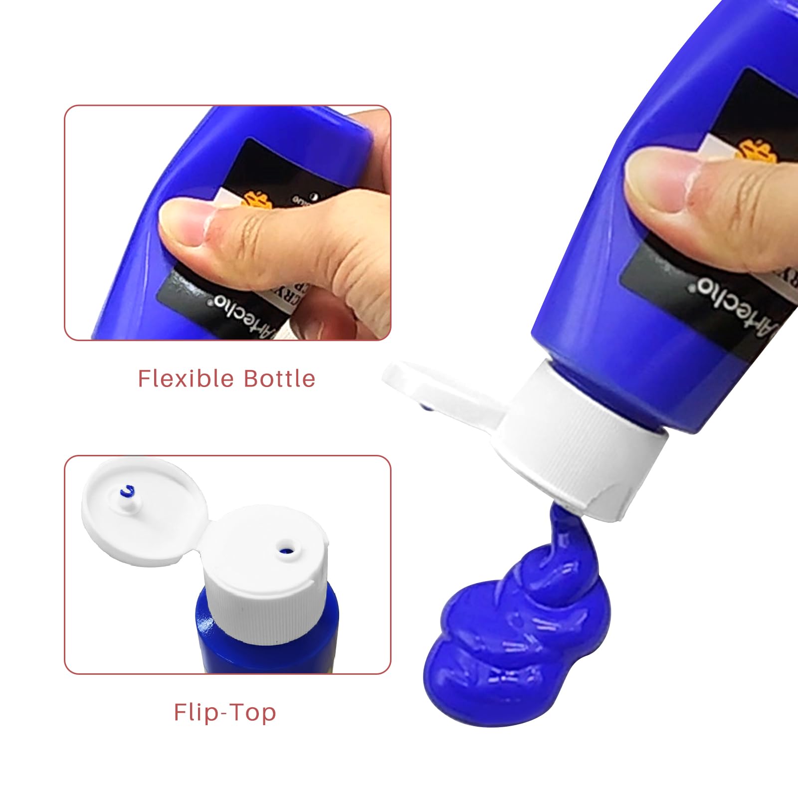 Acrylic Paint Set with 12 Brushes, 48 Colors (59ml / 2oz)