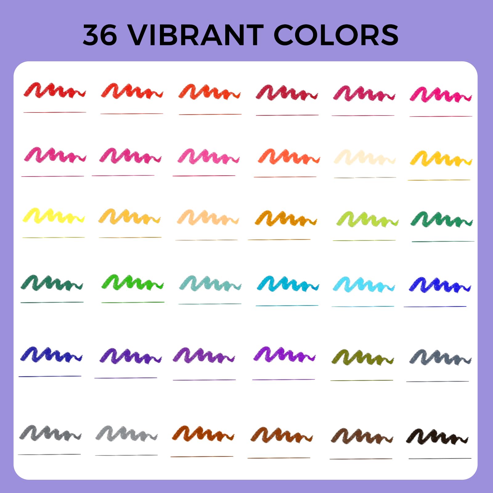 Dual-Tip Watercolor Pens Set #Size_36 Colors