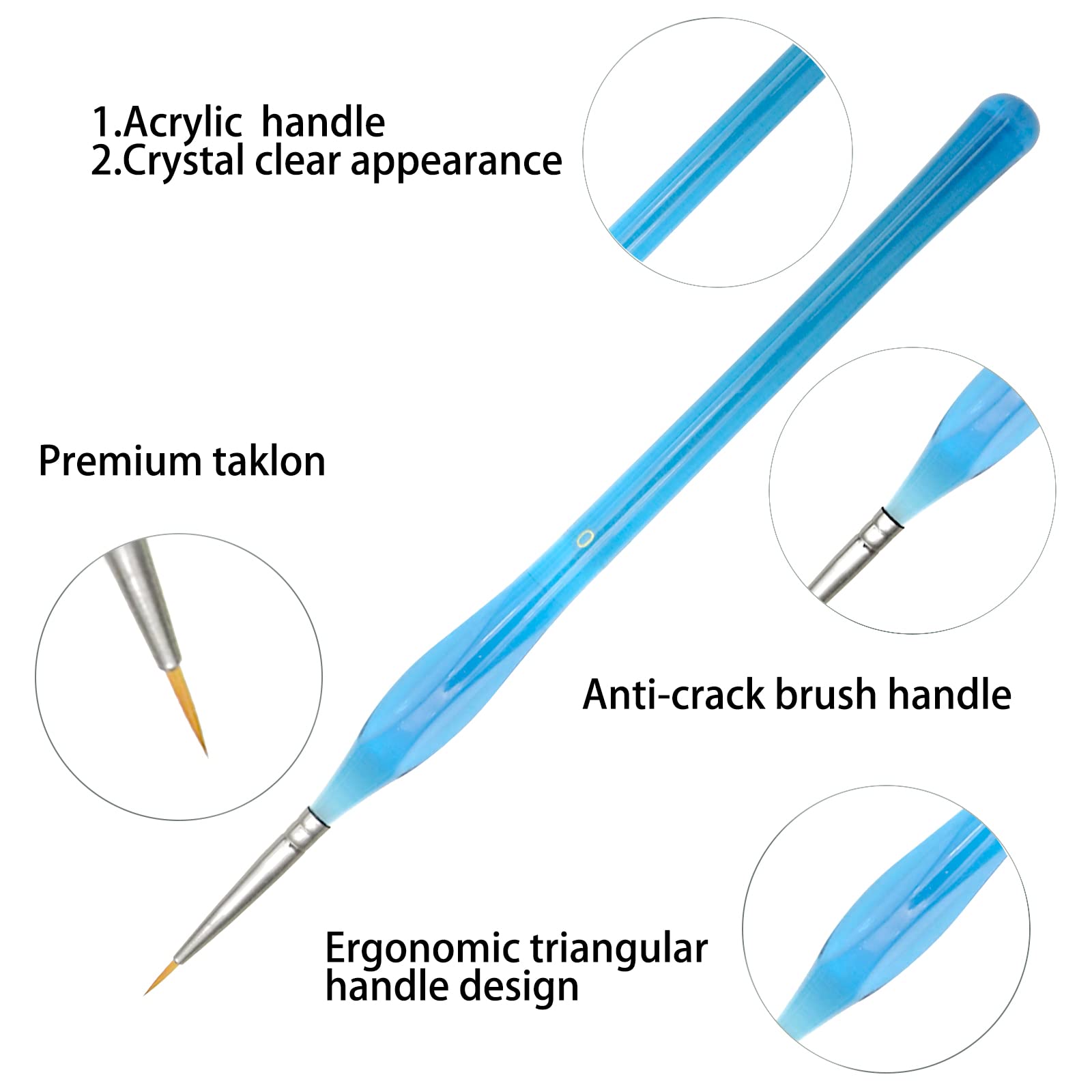 Detail Brush Set #Size_10 PCS Blue - ATO-AB1013