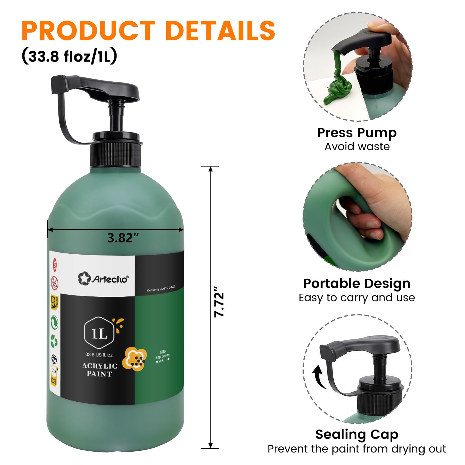 Acrylic Paint 1L #Color_Sap Green