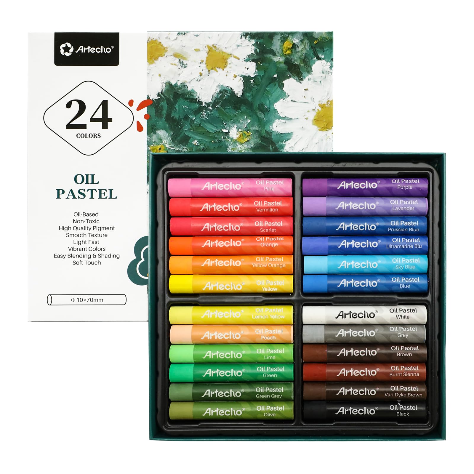 Soft Oil Pastels Set, 24 Colors (10x70mm)