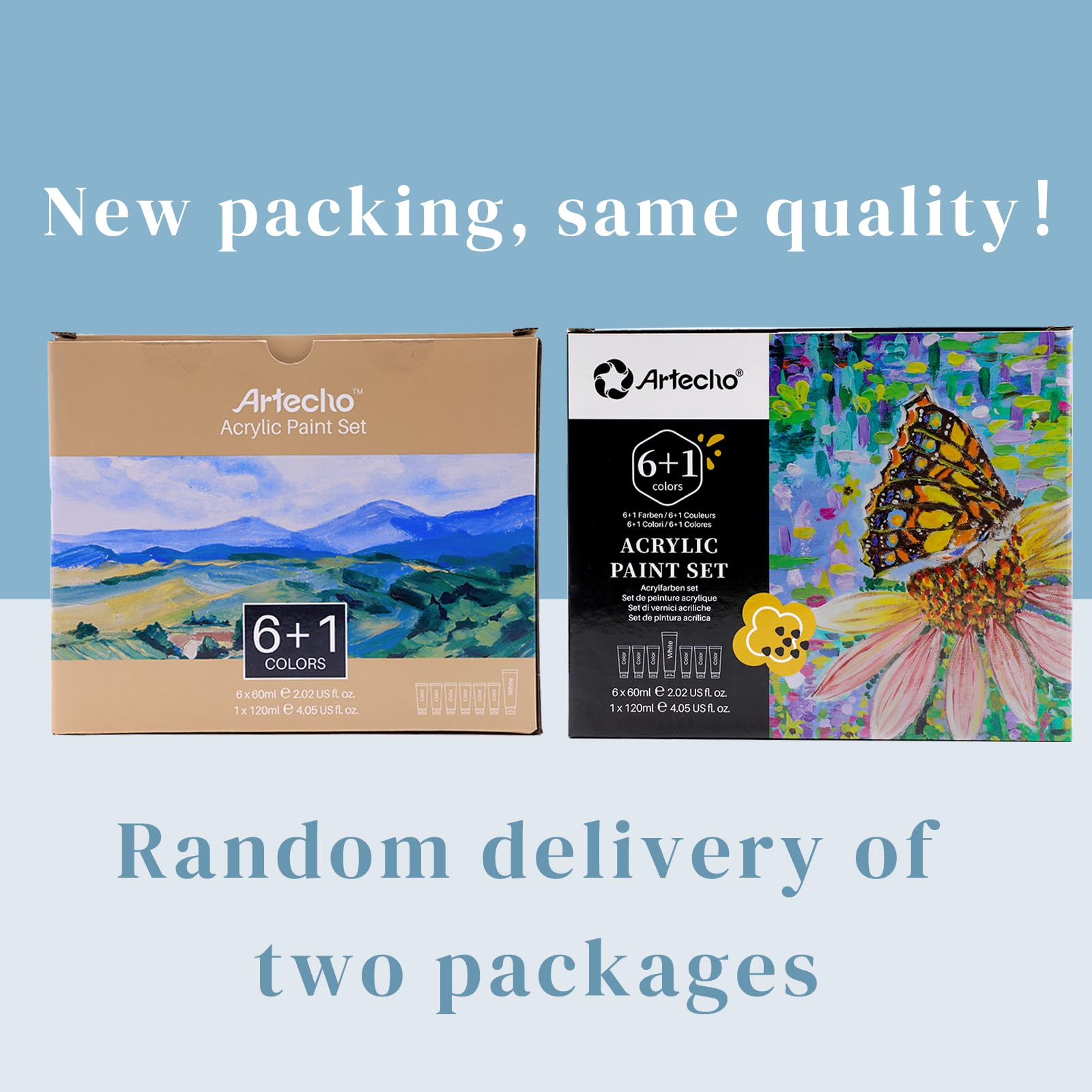 Acrylic Paint Tubes, 7 Primary Colors (60ml & 120ml)