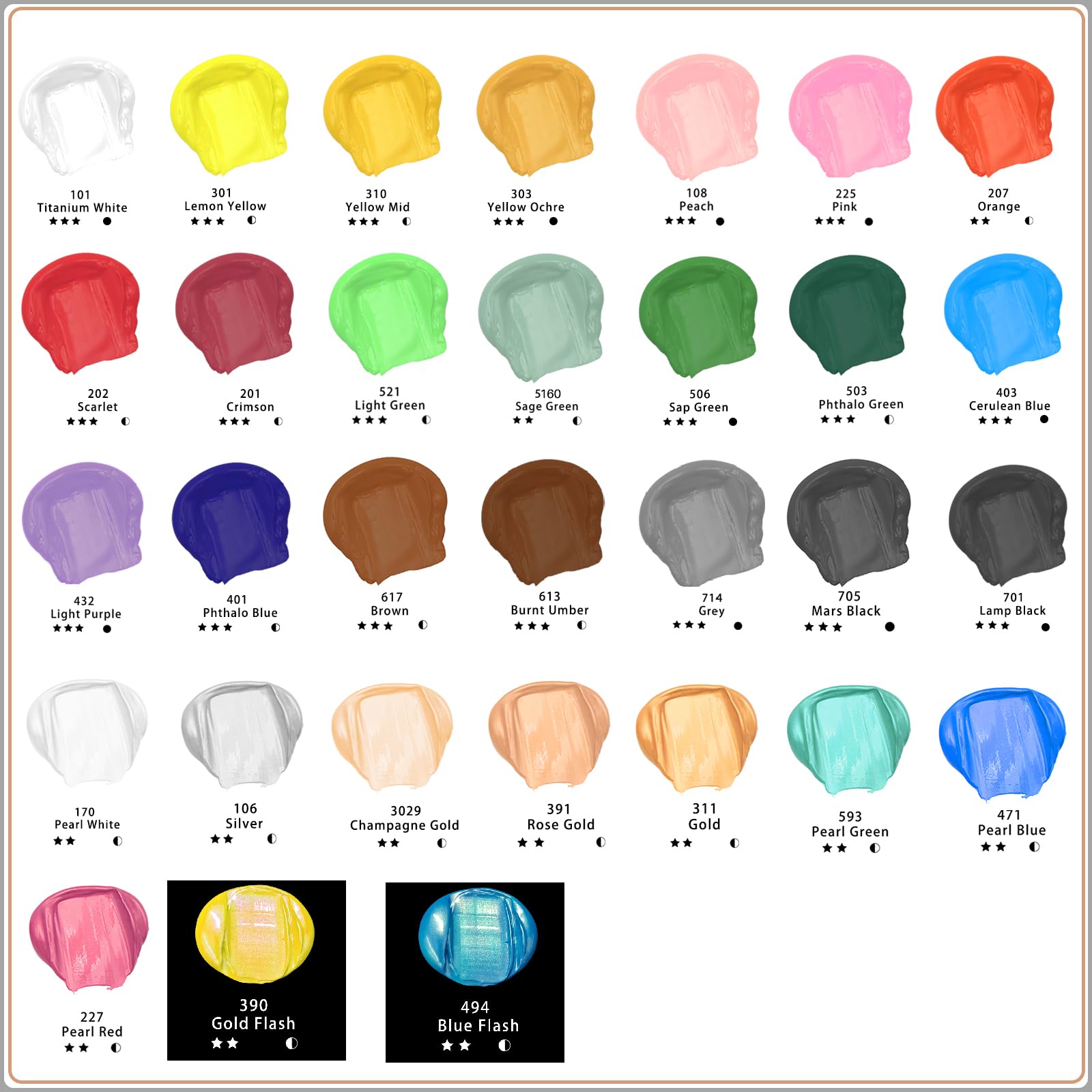 Iridescent Gold Acrylic Paint Tube (120ml / 4.05oz)