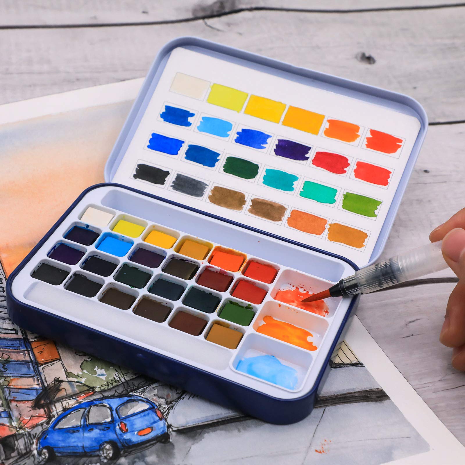 Watercolor Paint Set 100 Colors #Size_24 Colors