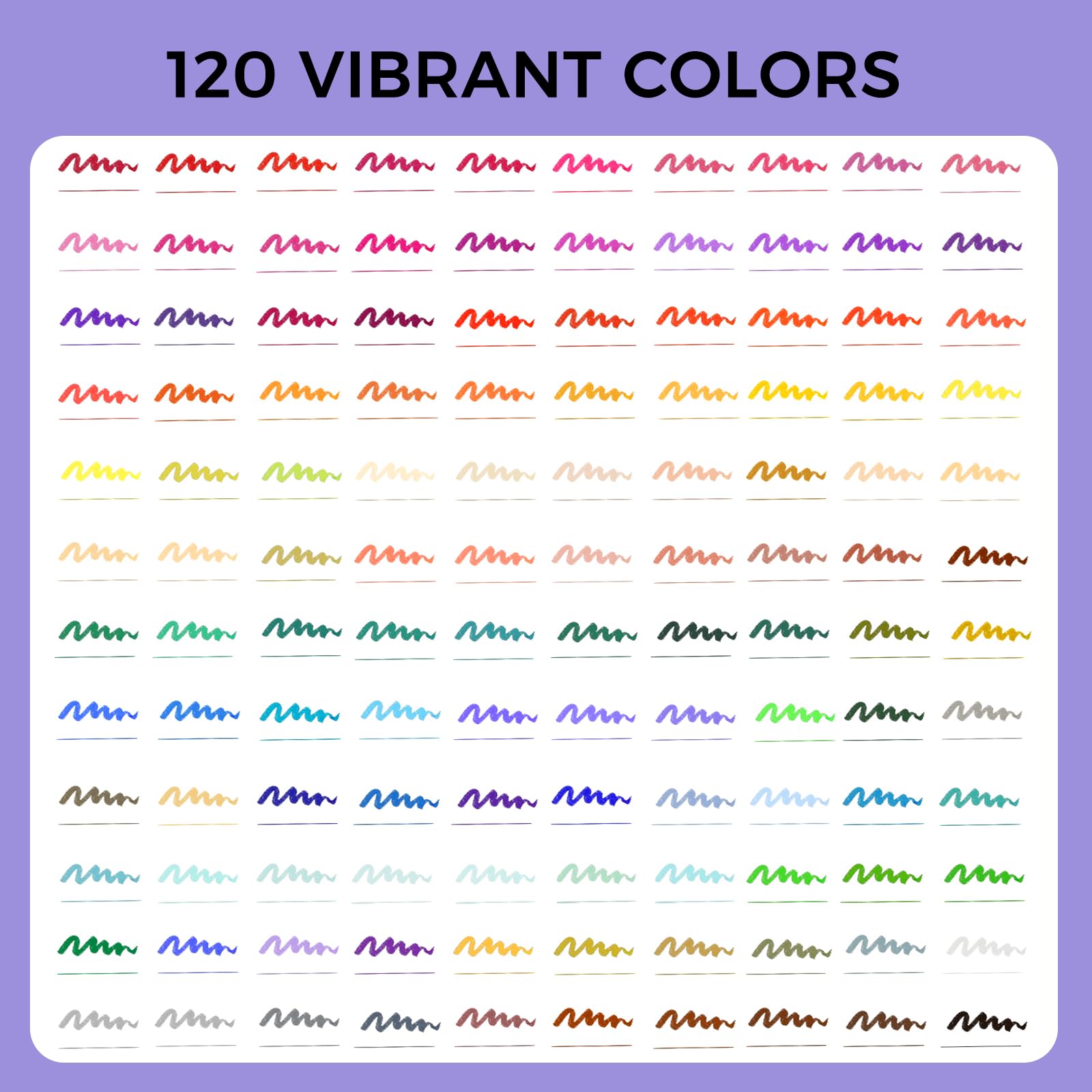 Dual-Tip Watercolor Pens Set #Size_120 Colors Brush Tip