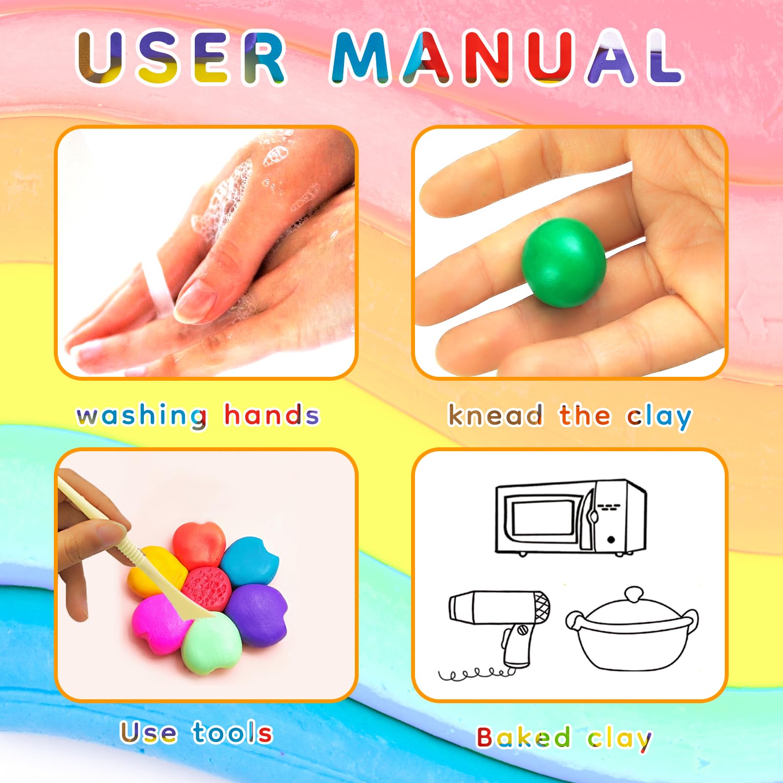 Polymer Clay Set #Size_50 Basic Colors
