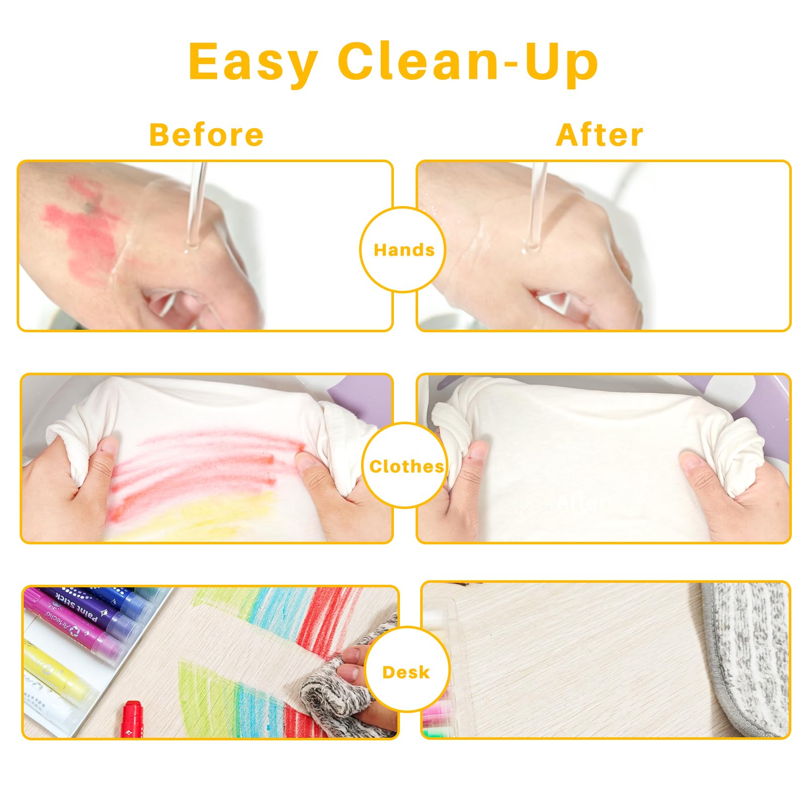 Metallic Washable Tempera Paint Sticks, 12 Colors