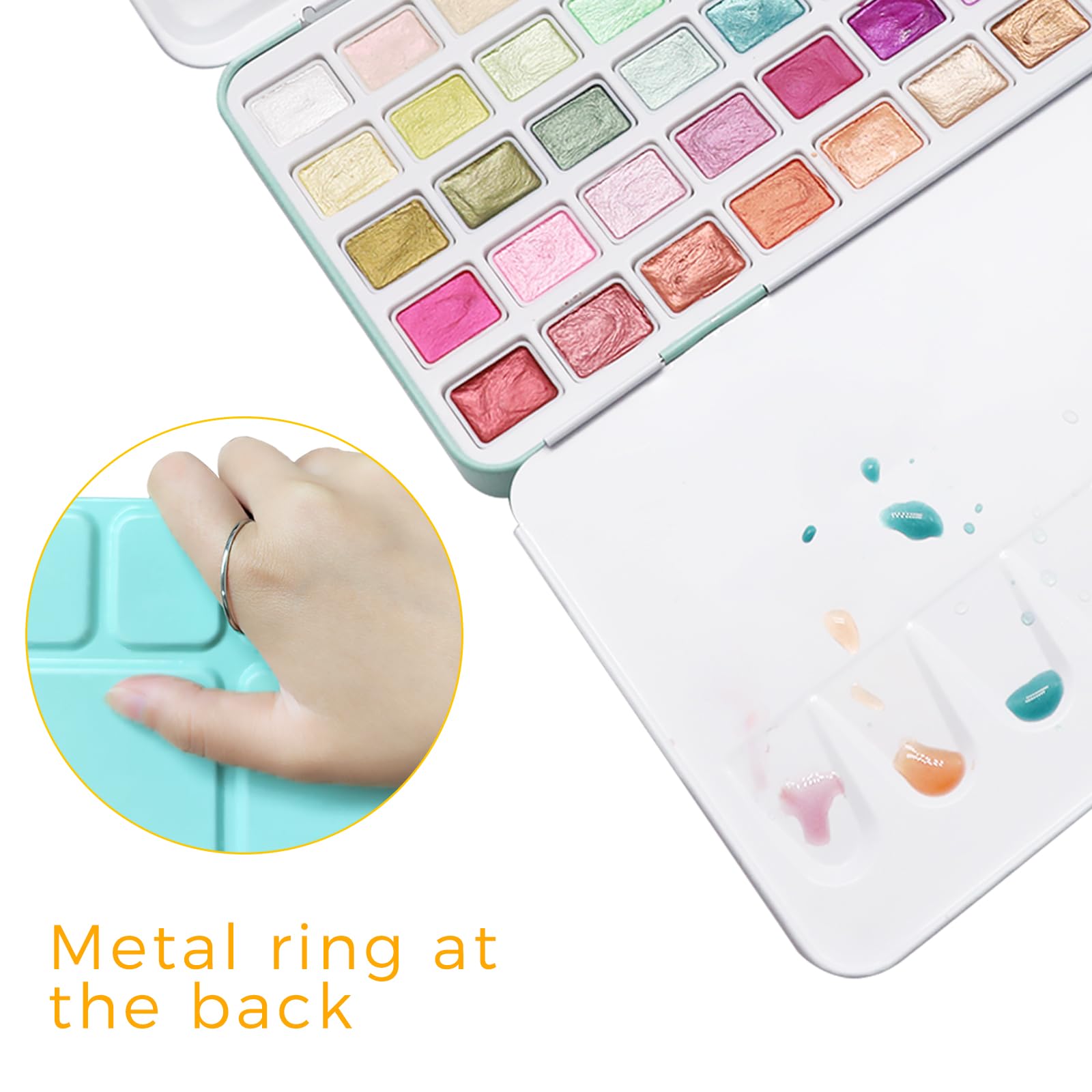 Watercolor Paint Set 100 Colors #Size_50 Metallic Colors