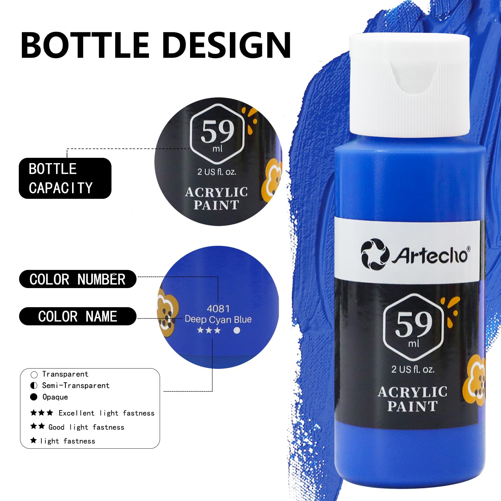 Acrylic Paint 2oz Set with Brush #Size_24 Colors (2oz)