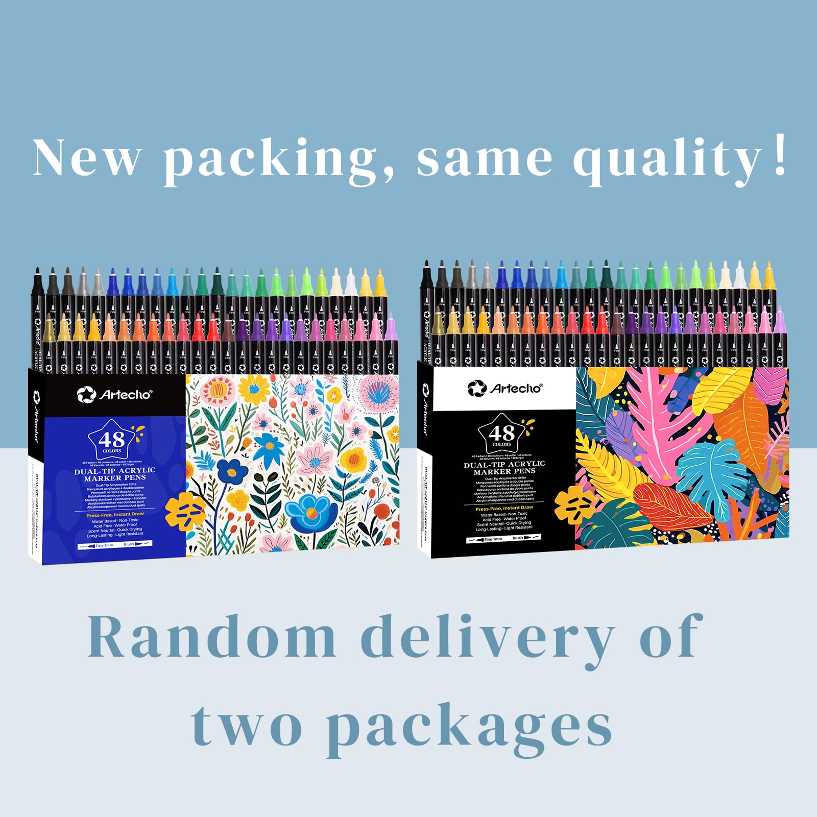 Dual Tip Acrylic Paint Markers, 48 Colors