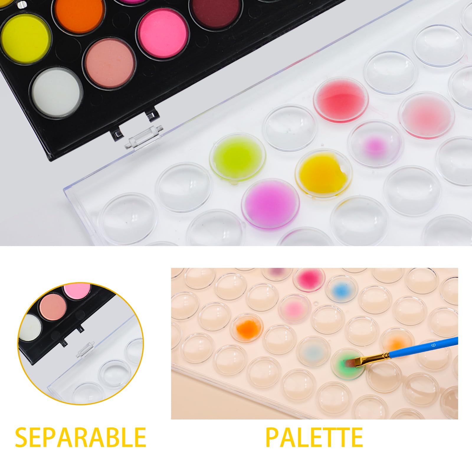 Watercolor Paint Set with Brushes & A5 Pad, 48 Colors