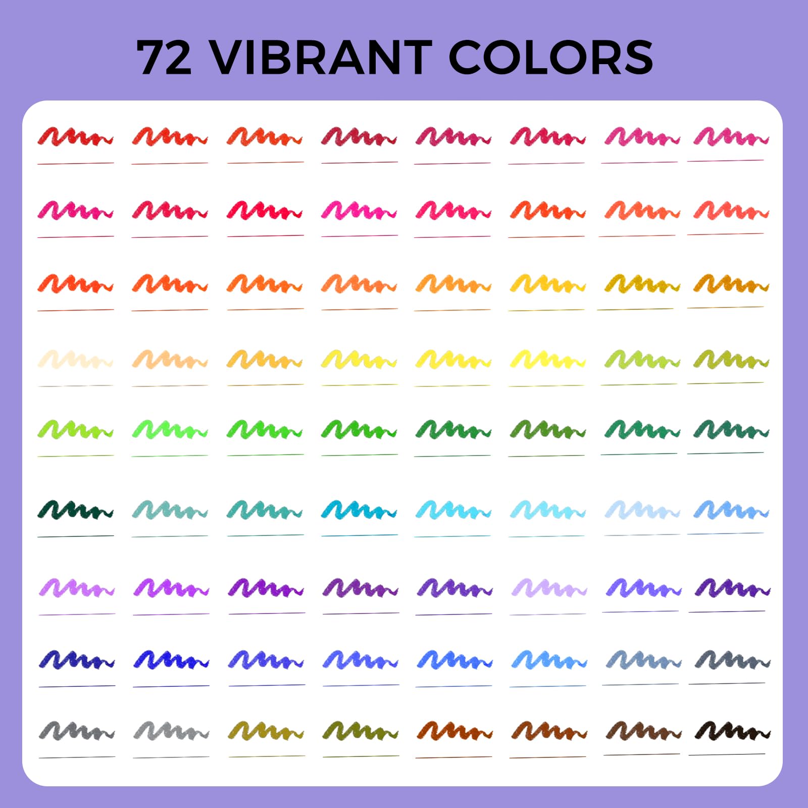 Dual-Tip Watercolor Pens Set #Size_72 Colors Brush Tip
