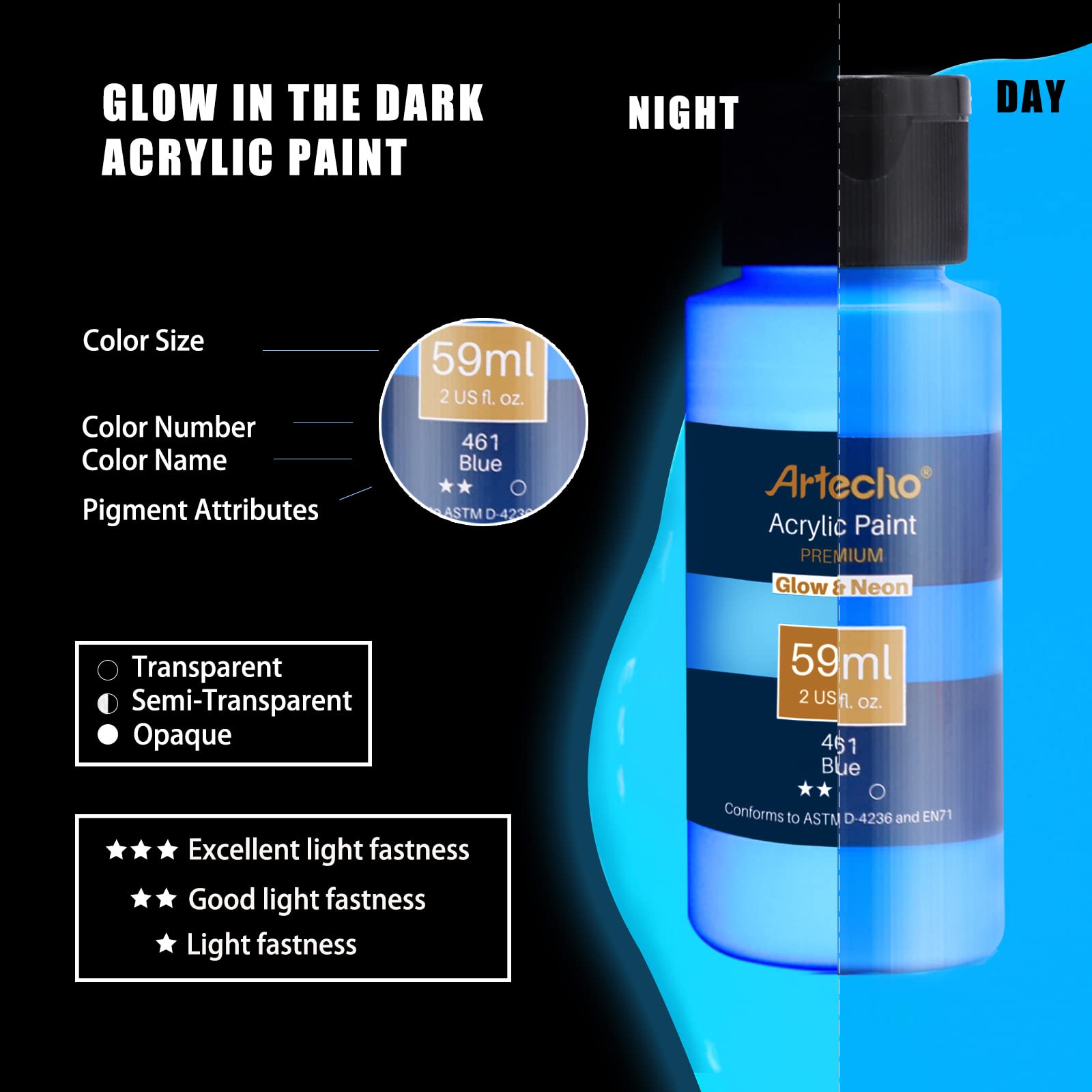 Acrylic Paint 0.7oz Neon Set #Color_Magenta