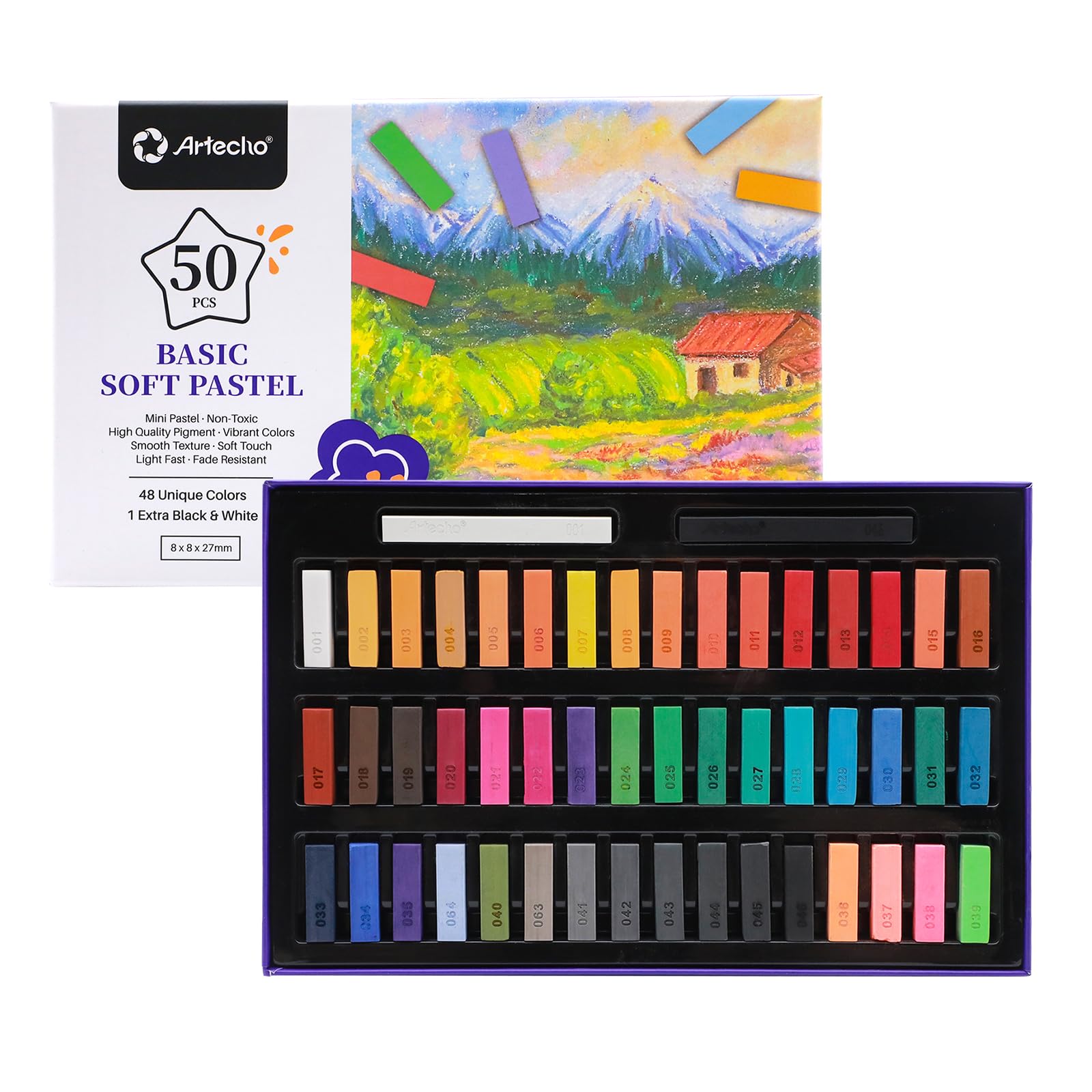 Soft Pastels Set, 50 PCS / 48 Colors