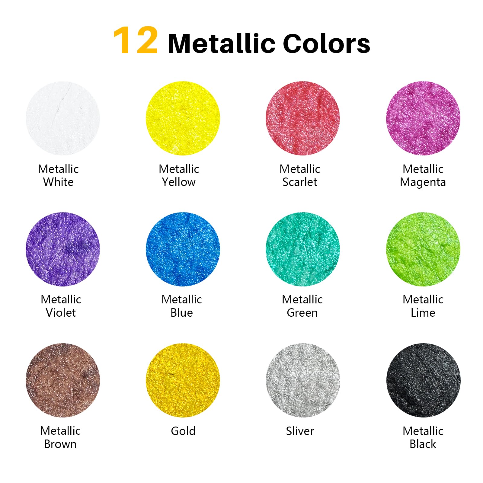 Metallic Washable Tempera Paint Sticks, 12 Colors