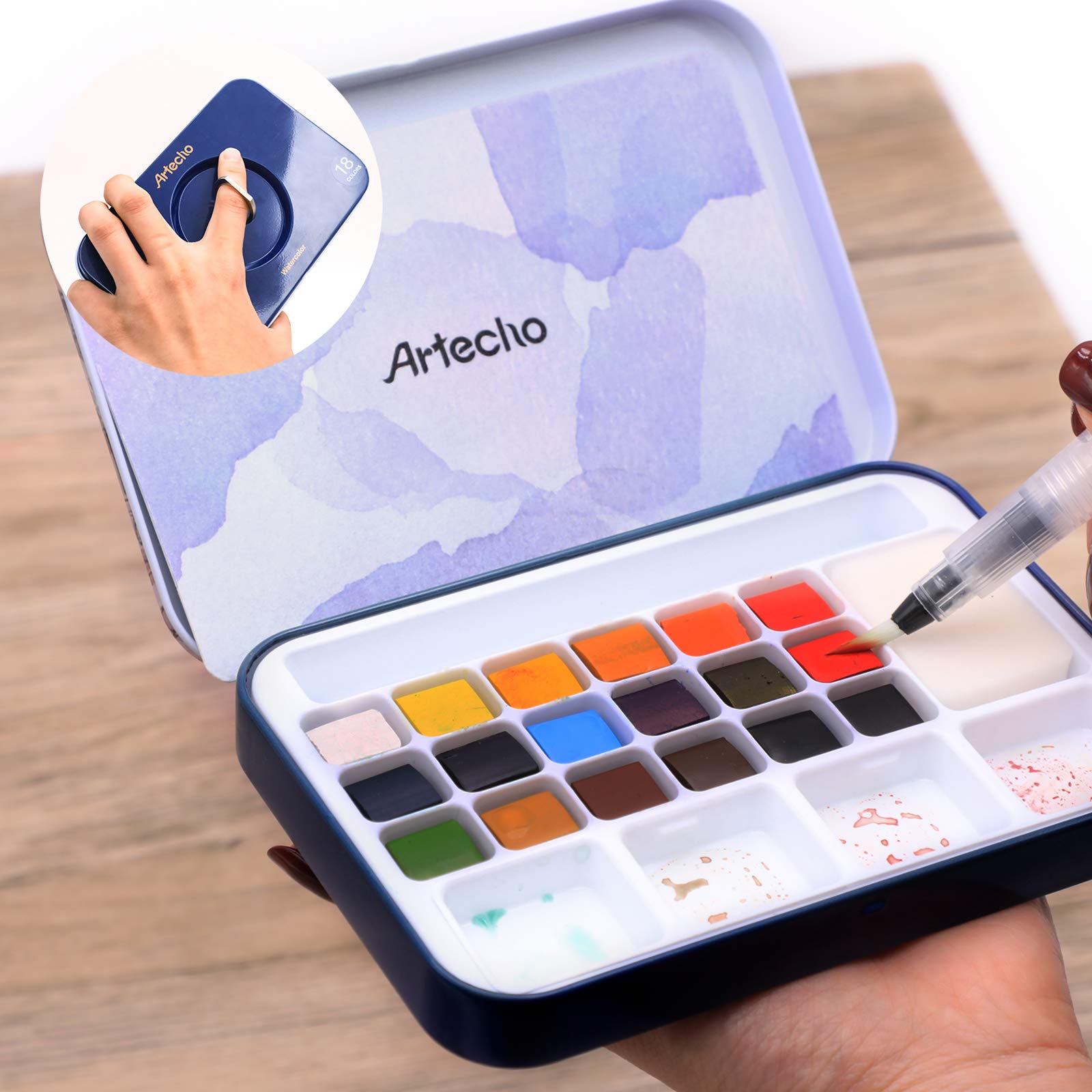 Watercolor Paint Set 100 Colors #Size_18 Basic Colors
