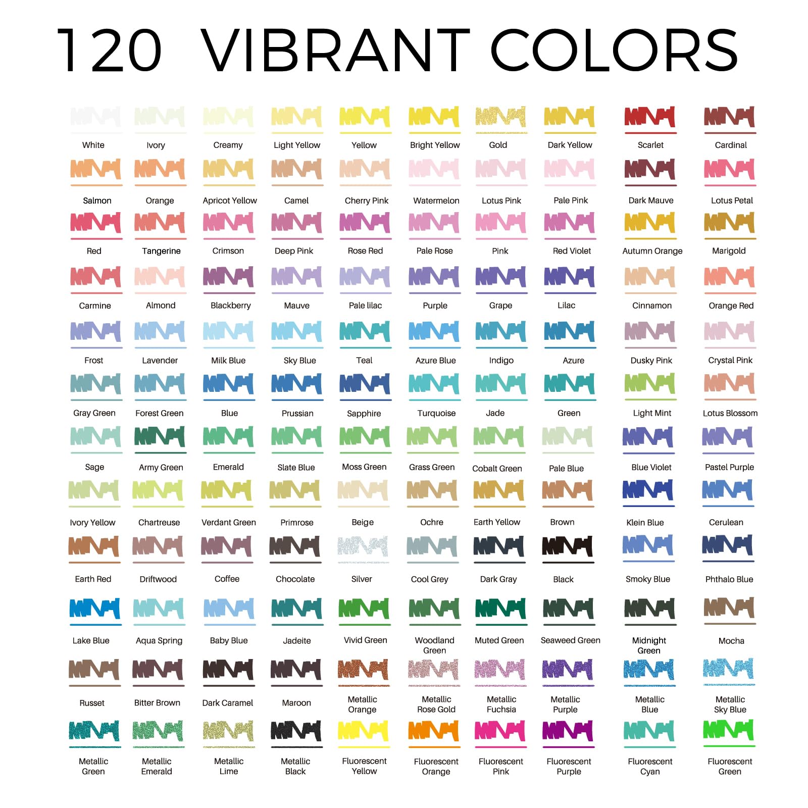 Dual Tip Acrylic Paint Markers, 120 Colors