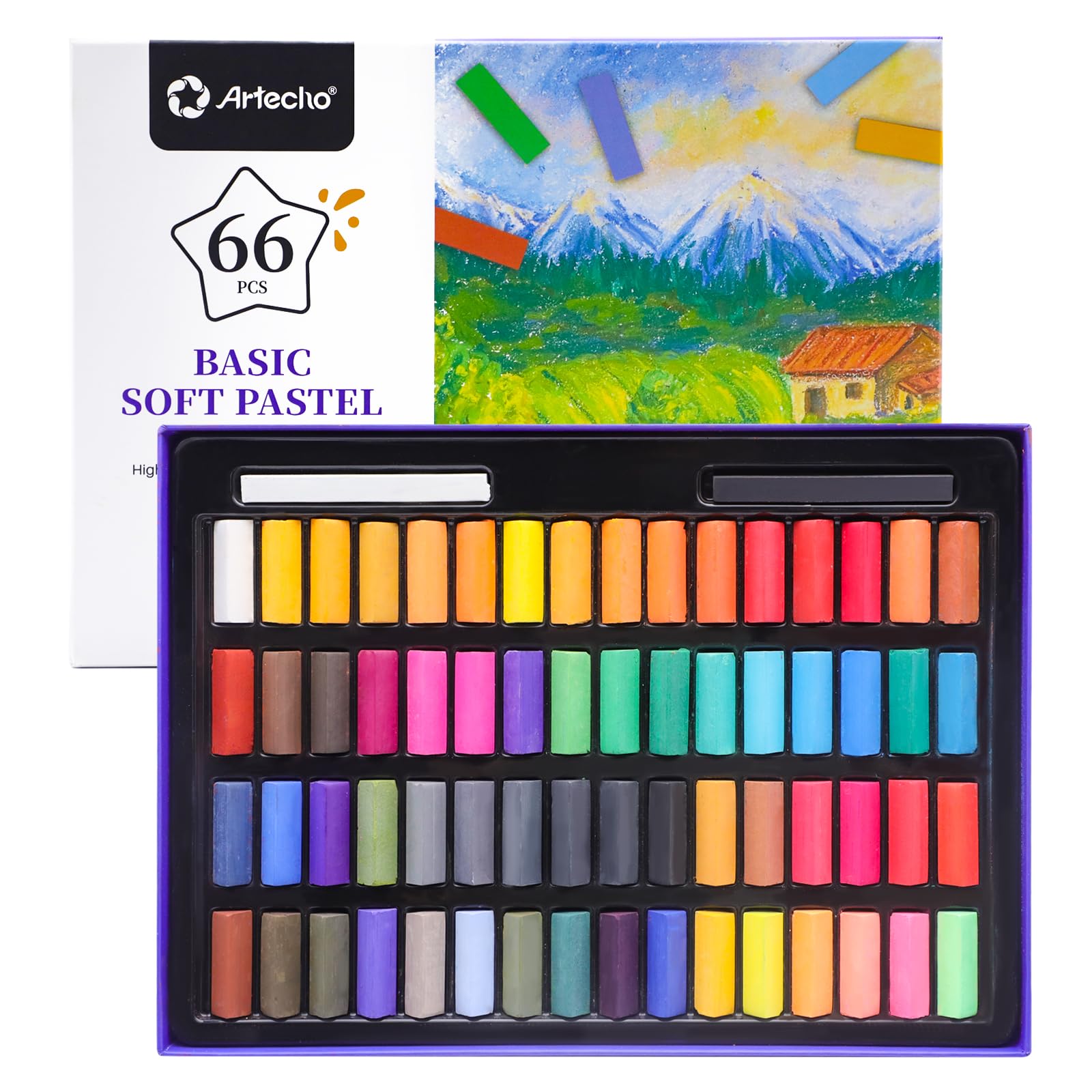 Soft Pastels Set, 66 PCS / 64 Colors