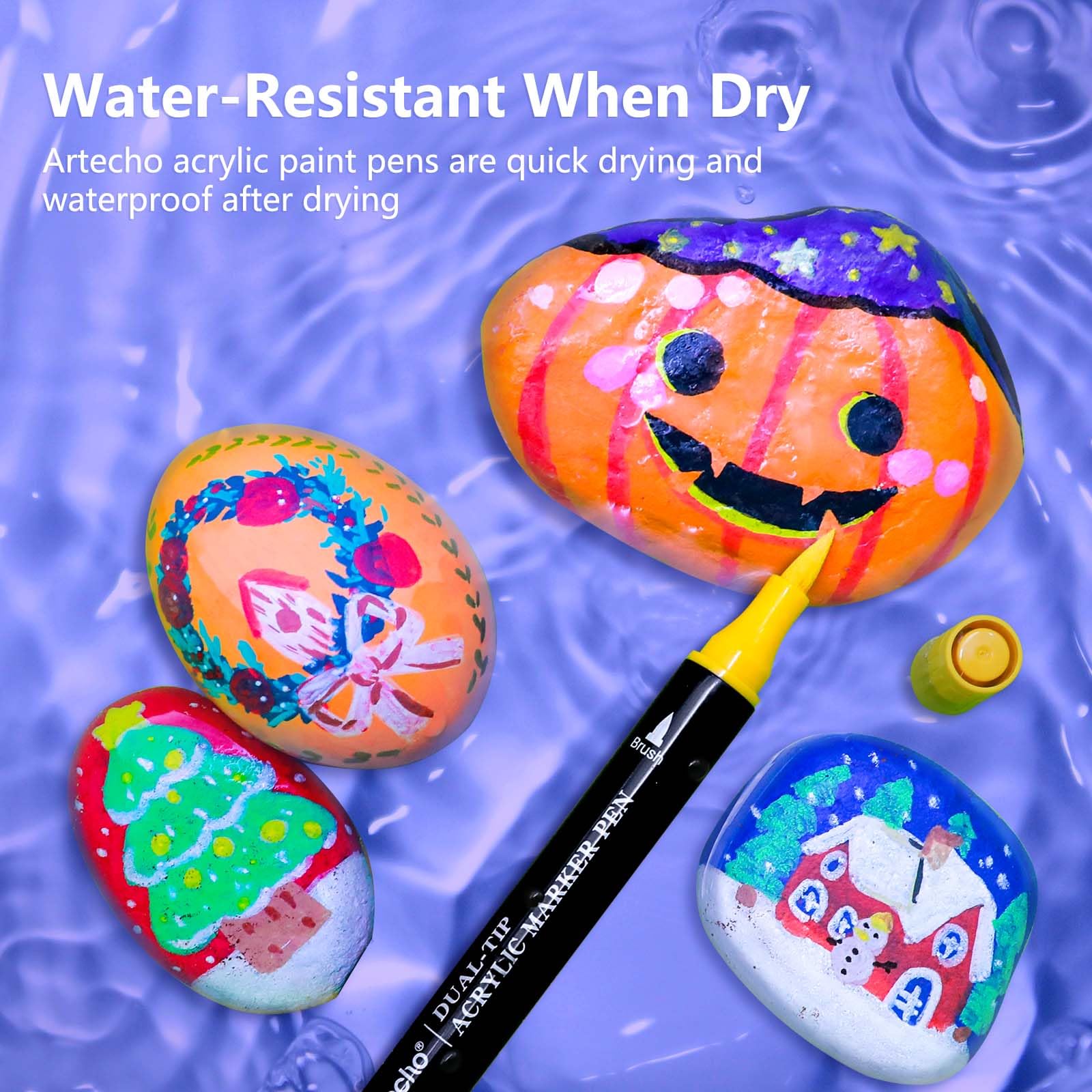 Dual Tip Acrylic Paint Markers, 24 Colors