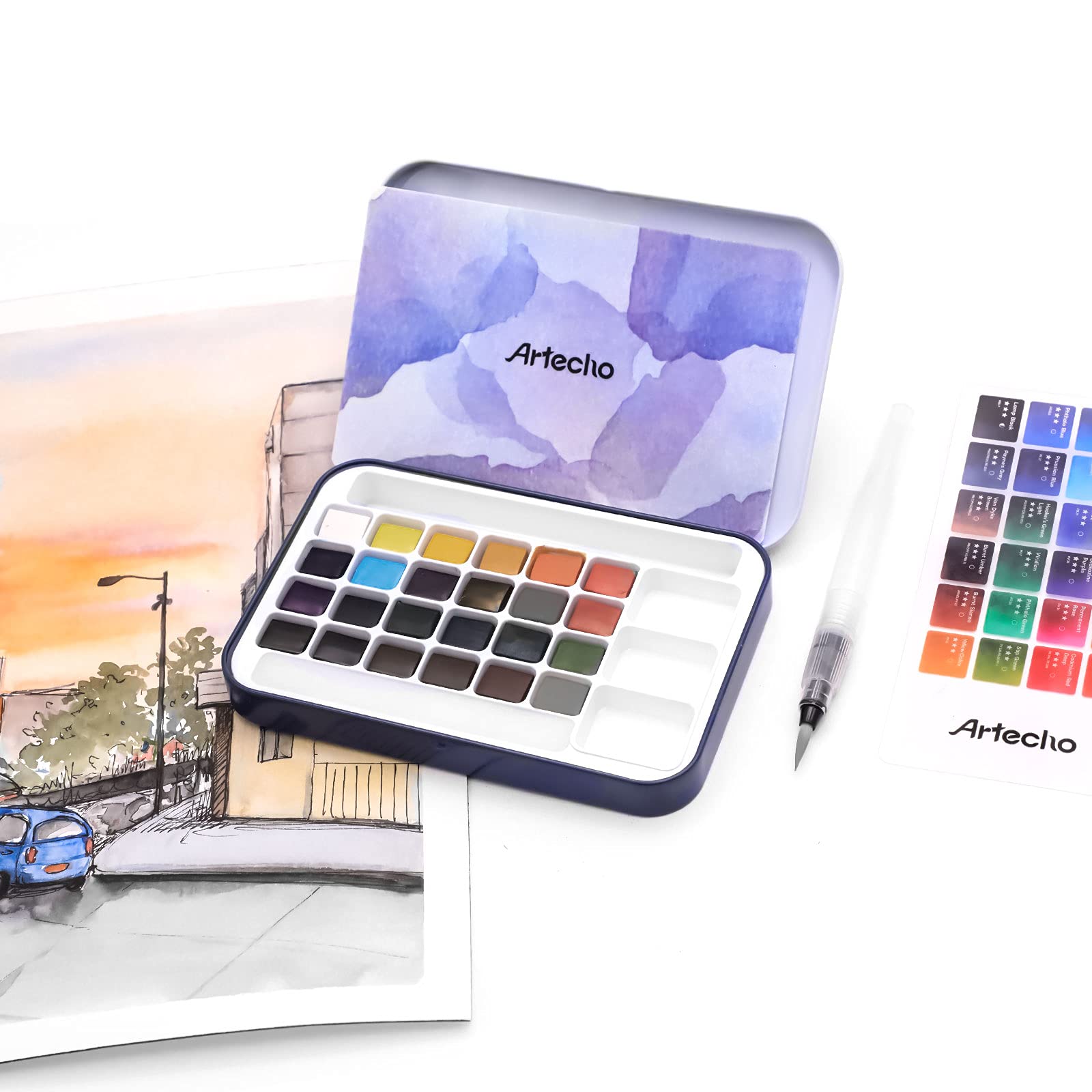 Watercolor Paint Set 100 Colors #Size_24 Colors