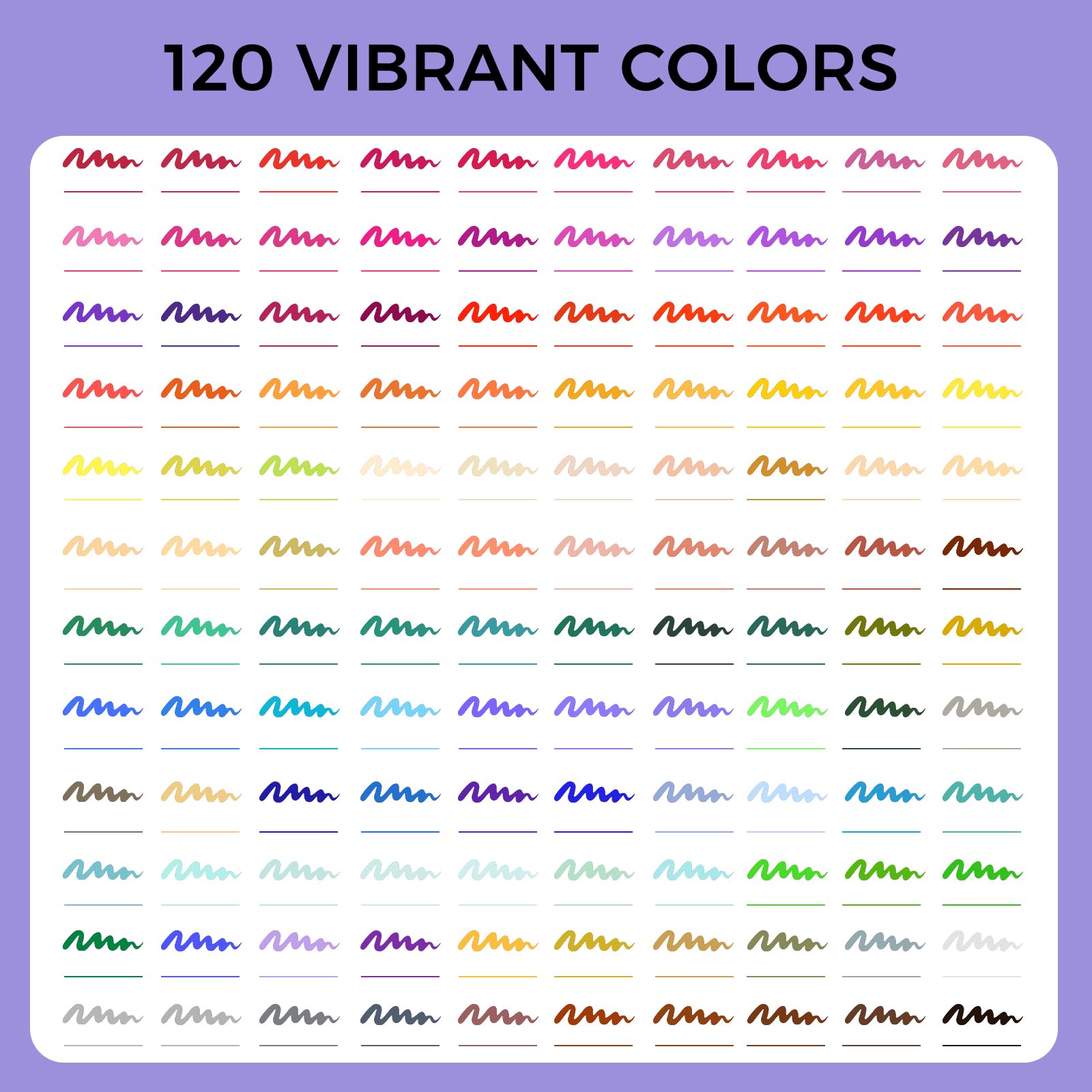 Dual-Tip Color Pens Set #Size_120 Colors