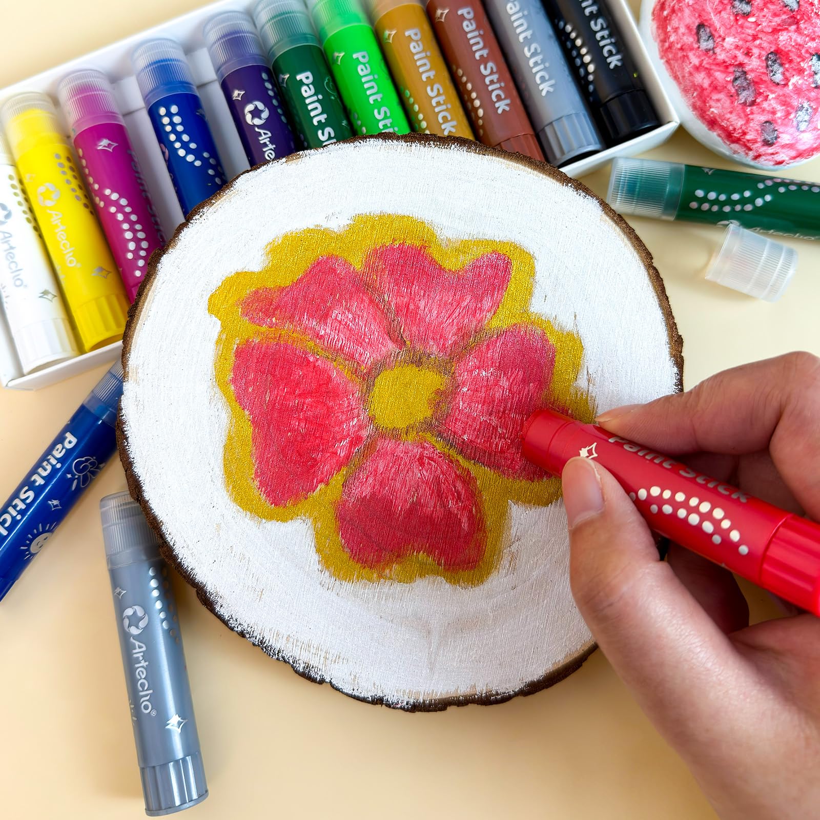 Metallic Washable Tempera Paint Sticks, 12 Colors