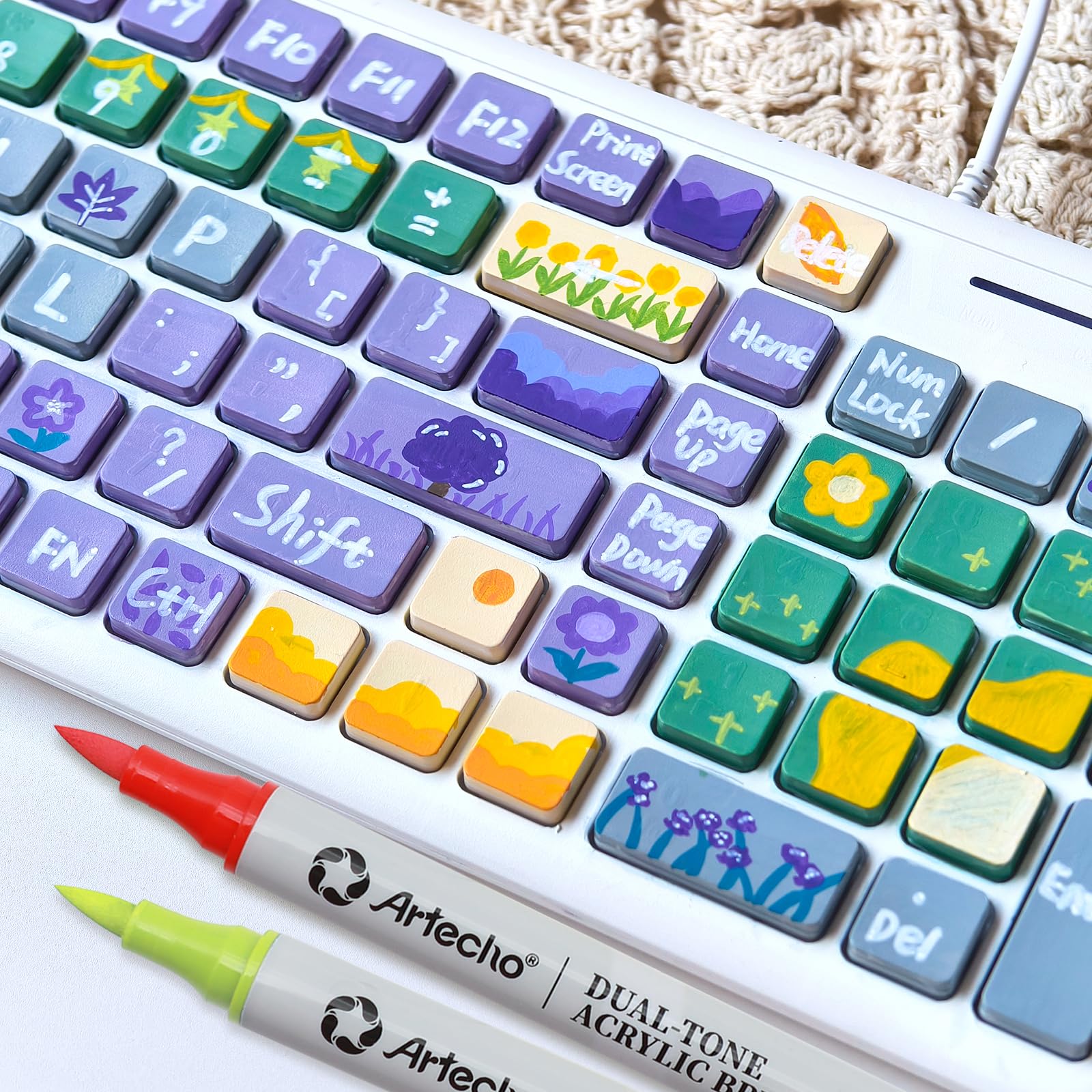 Brush Tip Acrylic Paint Markers, 36 PCS / 72 Colors