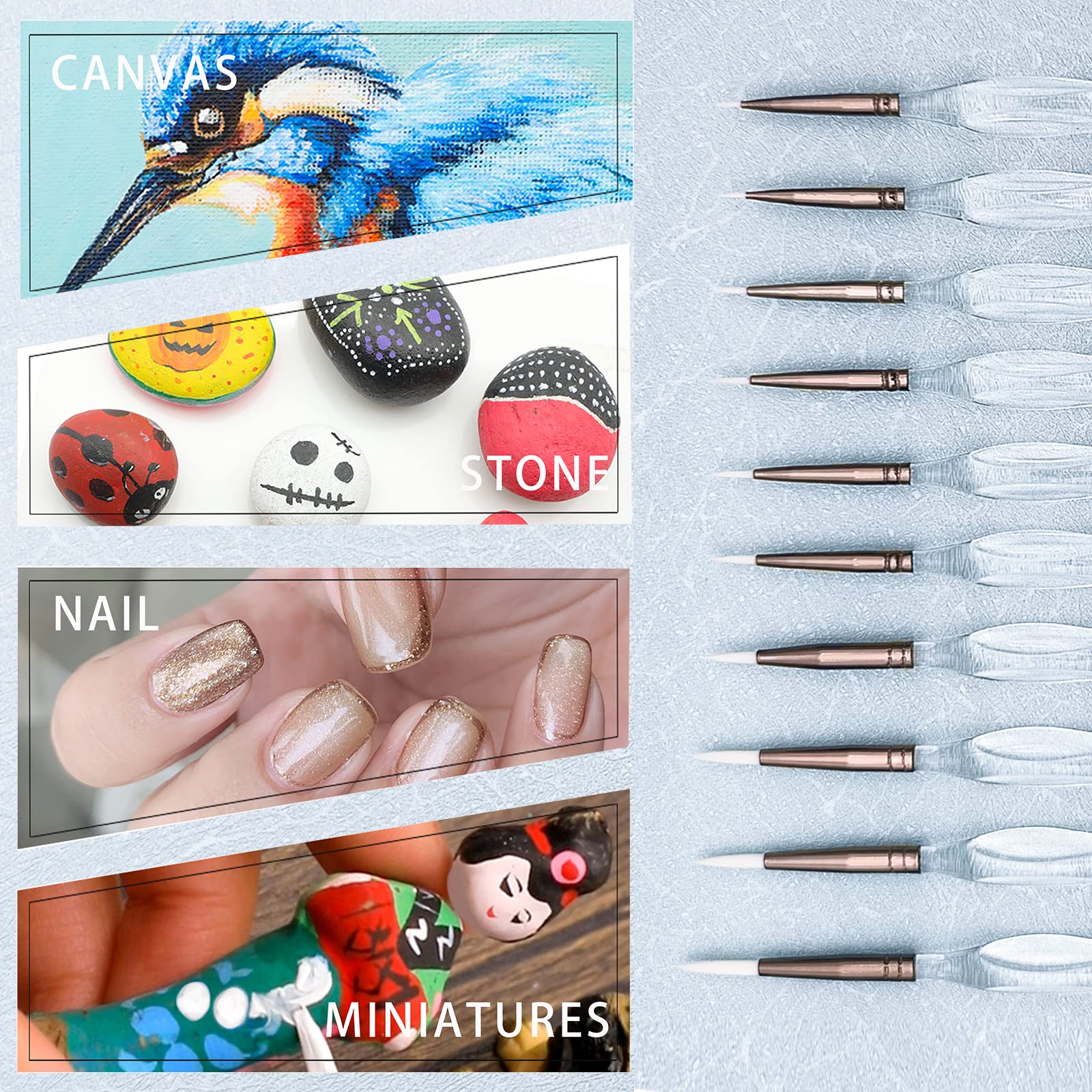 Detail Brush Set #Size_10 PCS White