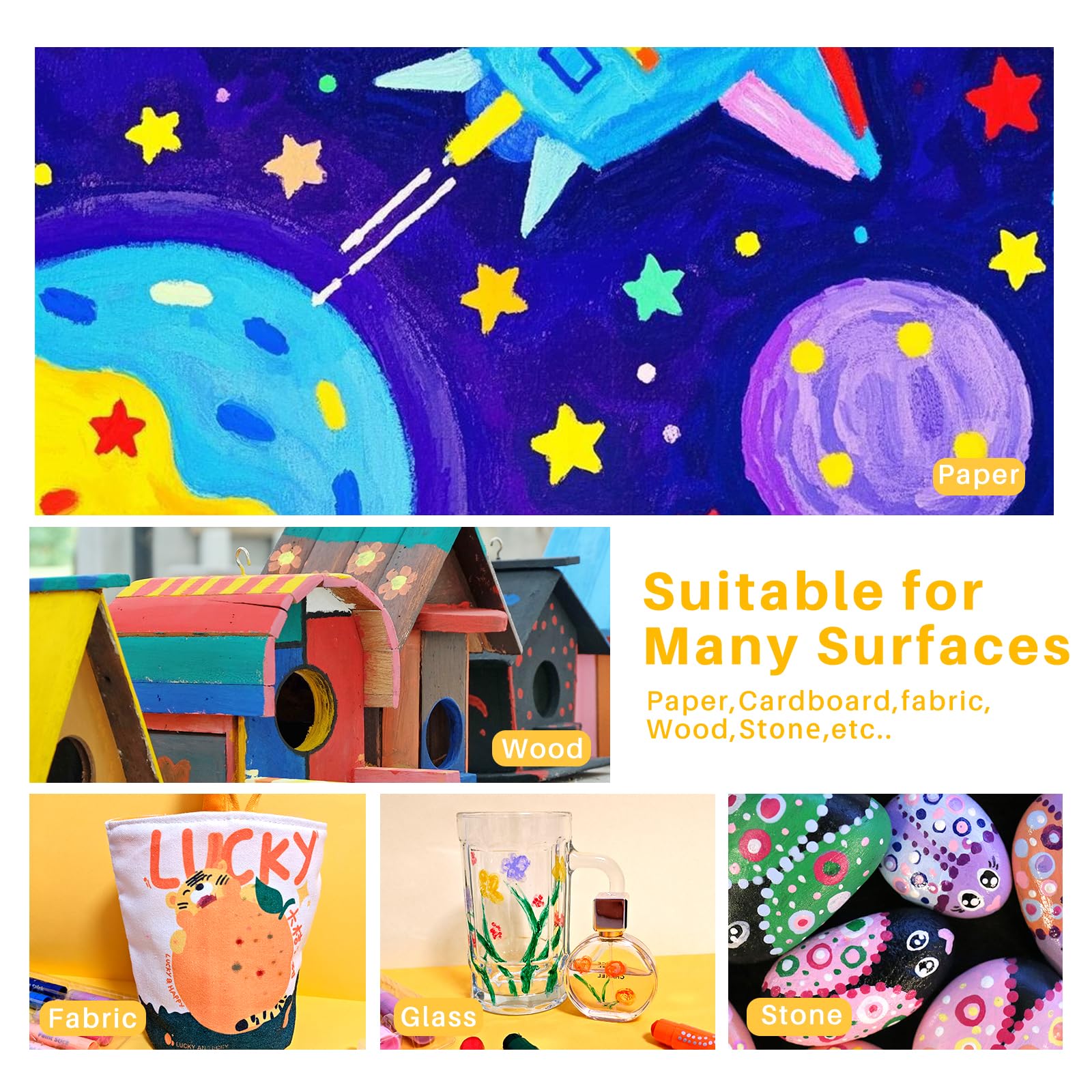 Washable Tempera Paint Sticks, 36 Colors