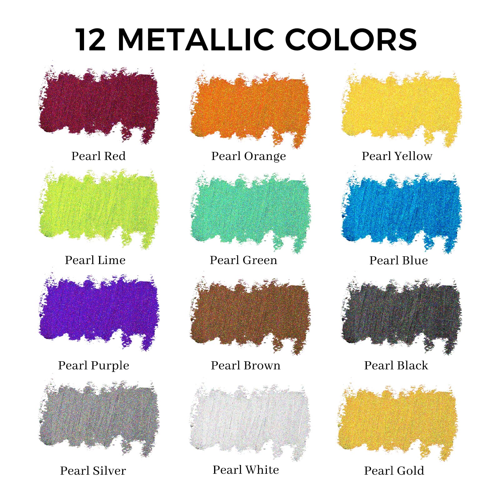 Metallic Soft Oil Pastels Set, 12 Colors (10x70mm)