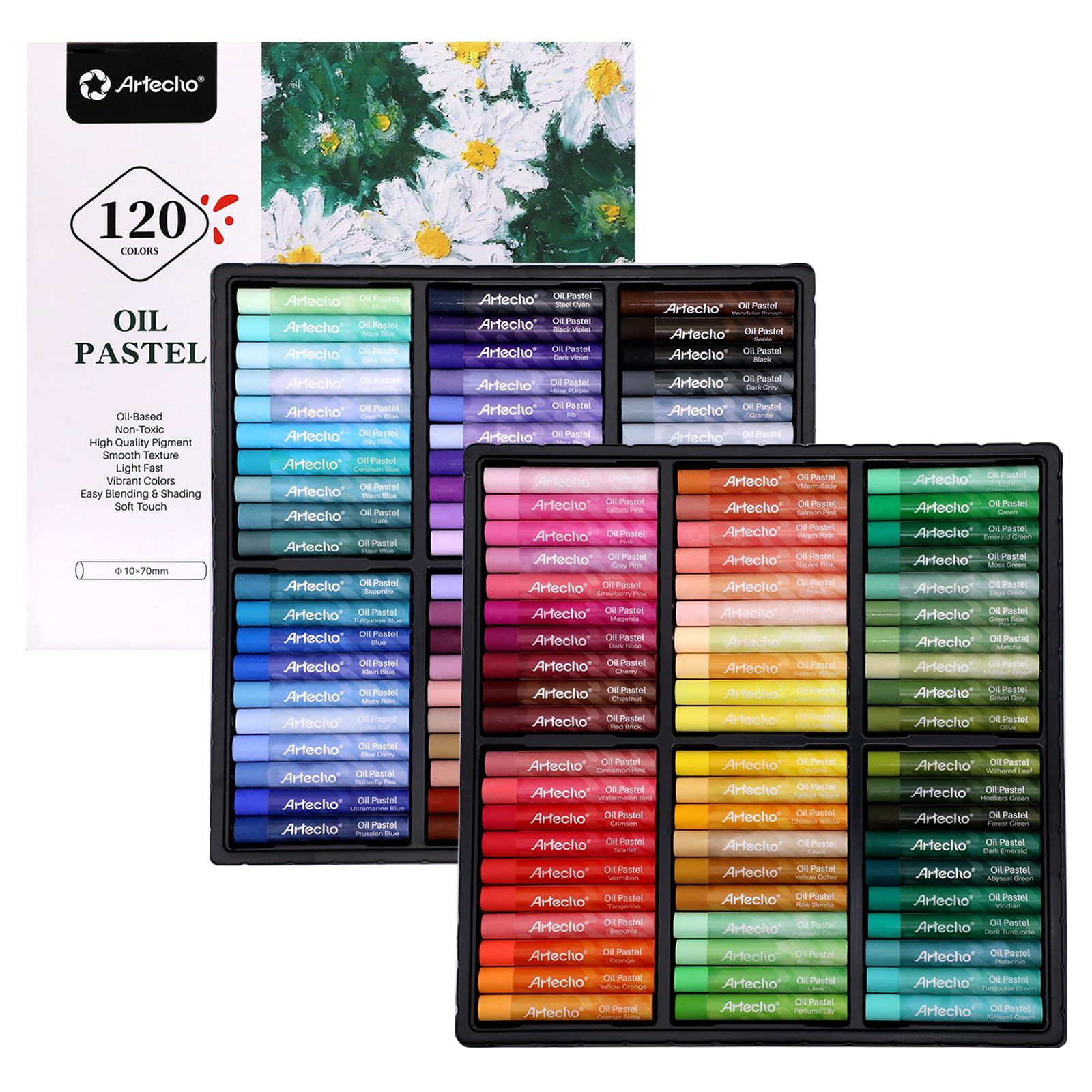 Soft Oil Pastels Set, 120 Colors (10x70mm)