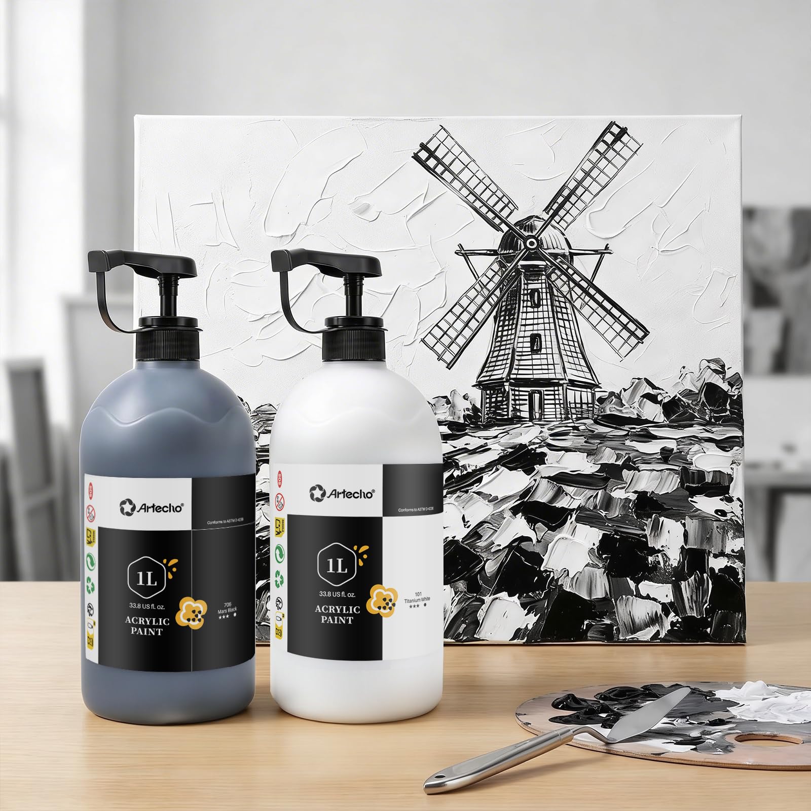 Acrylic Paint 1L #Color_Mars Black
