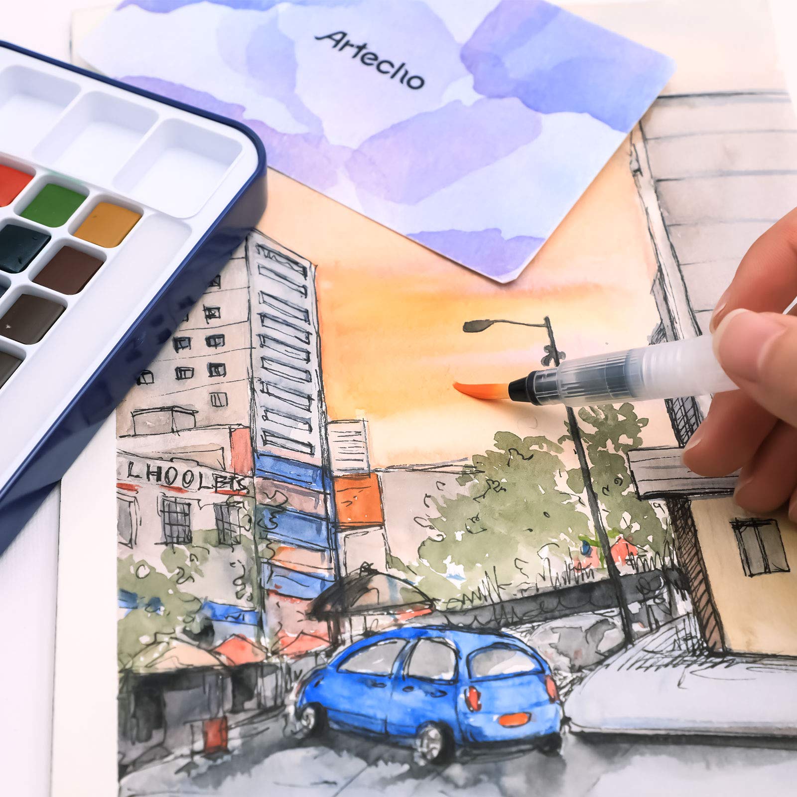 Watercolor Paint Set 100 Colors #Size_18 Basic Colors