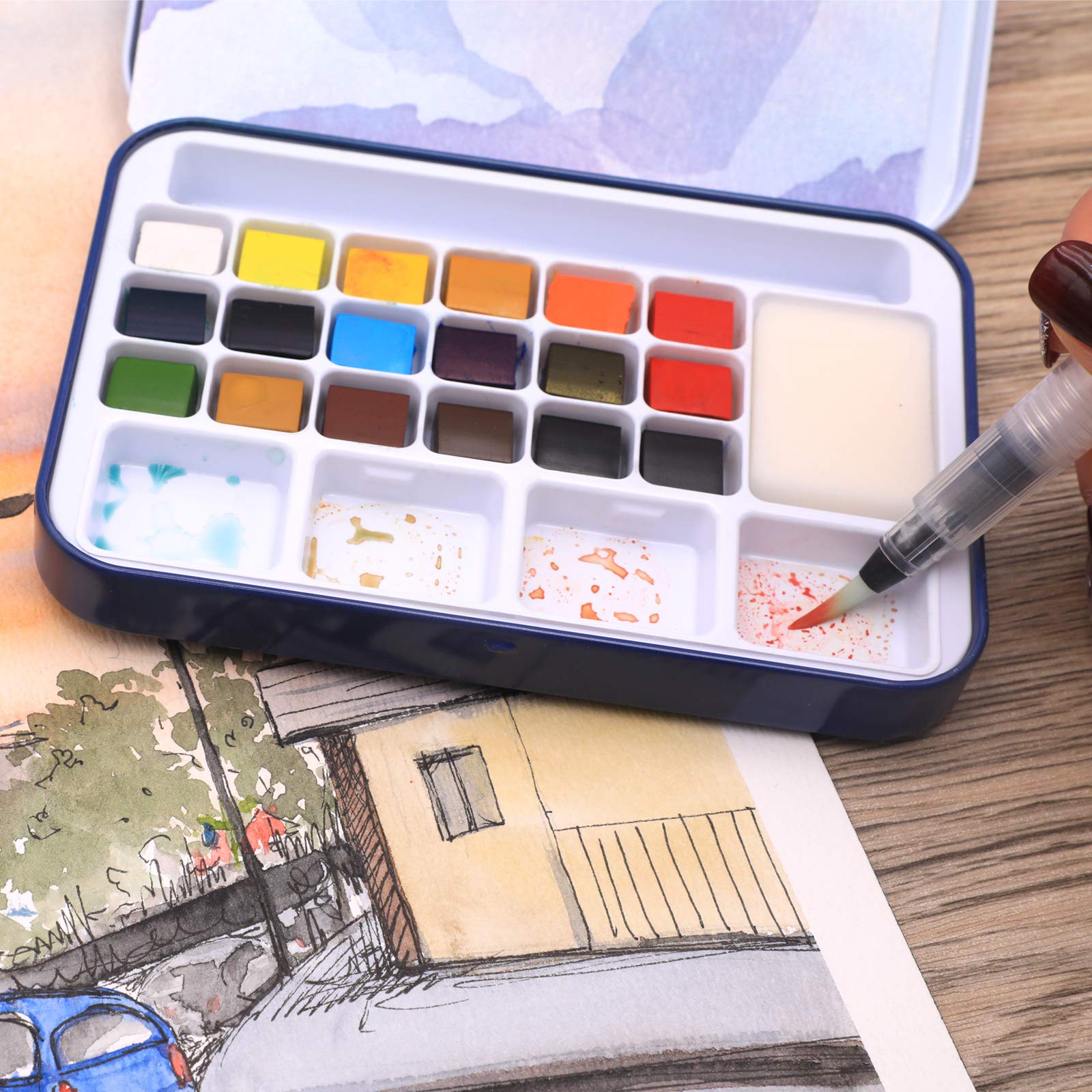 Watercolor Paint Set 100 Colors #Size_18 Basic Colors