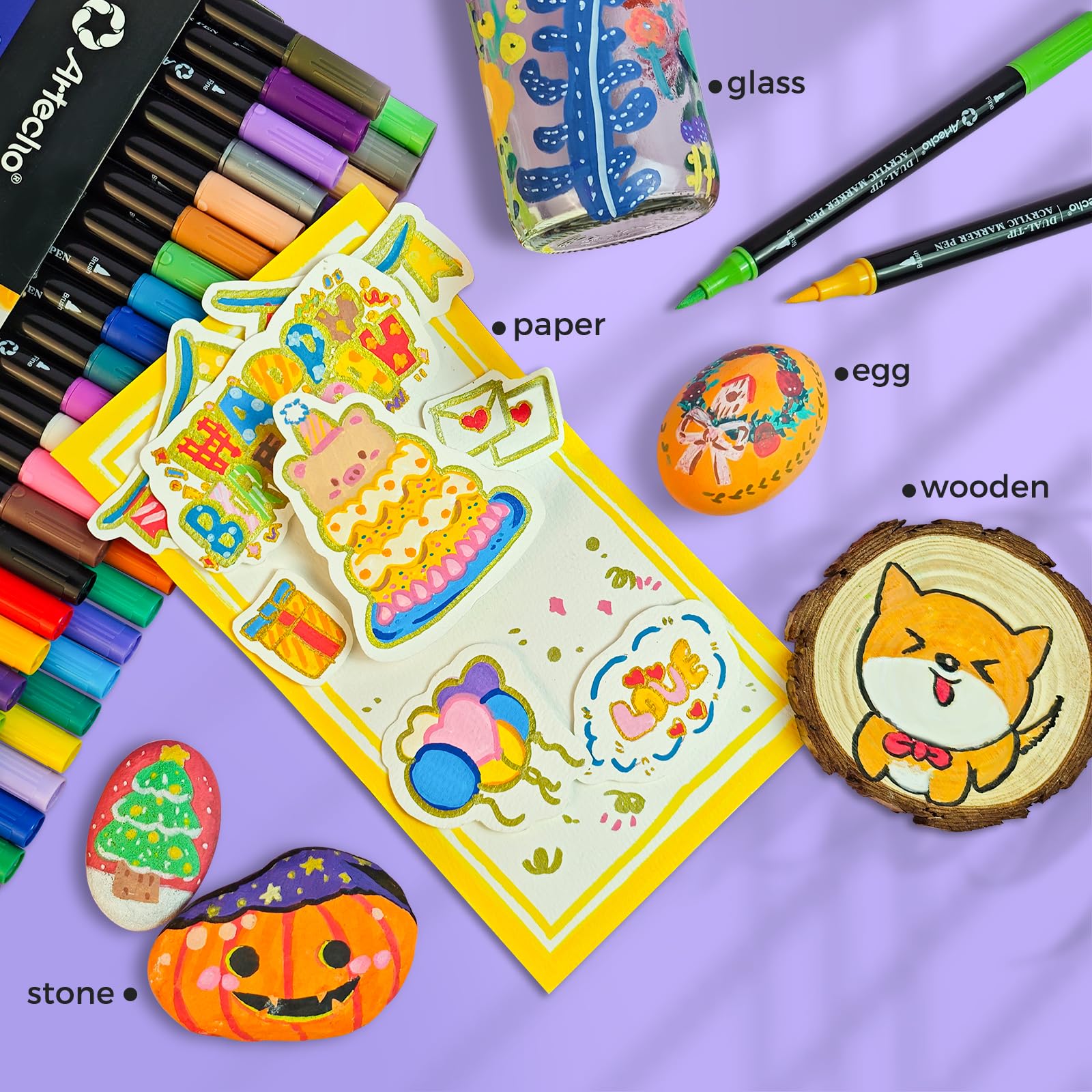 Dual Tip Acrylic Paint Markers, 48 Colors