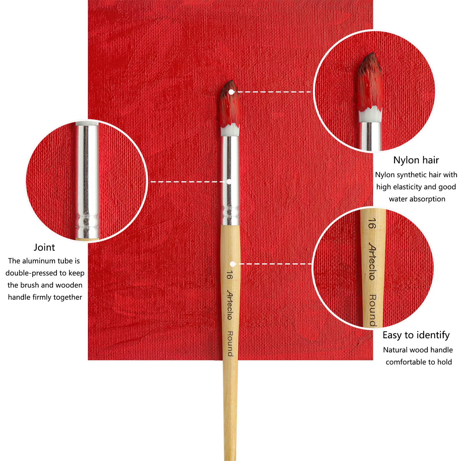 Acrylic Paint Brushes Set, 24 PCS