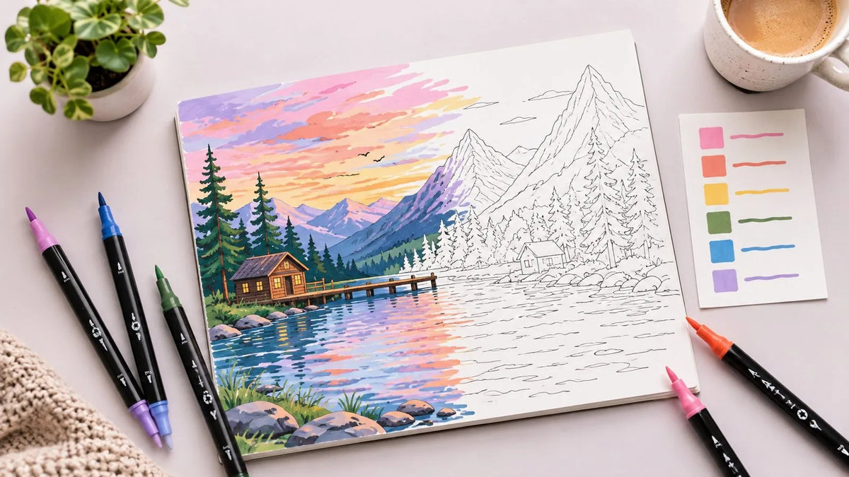 Watercolor mushroom artwork and color palette inspiration