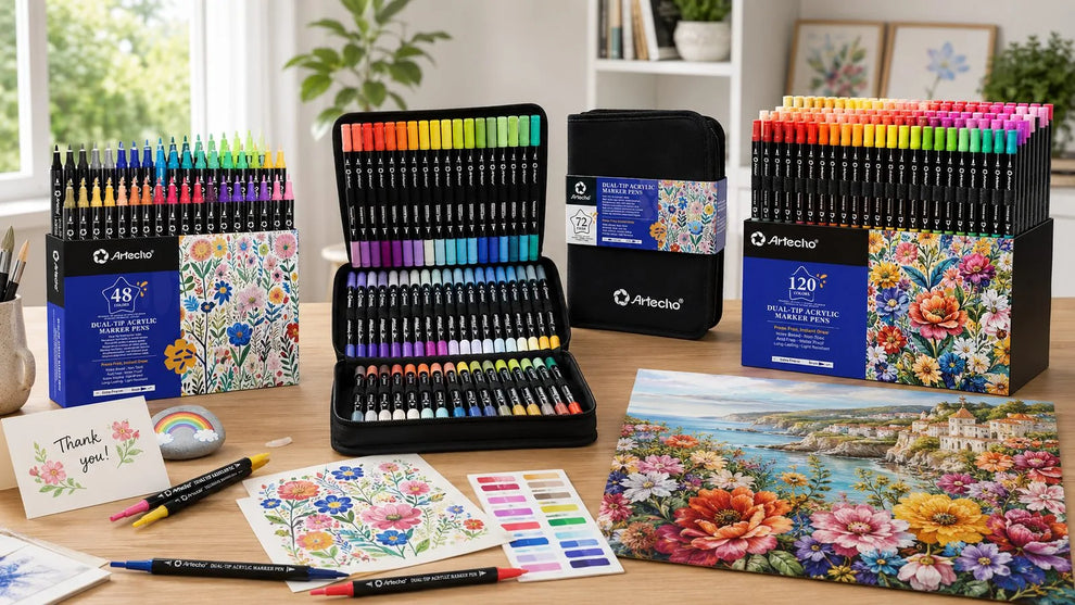 Artecho marker set with multiple colors