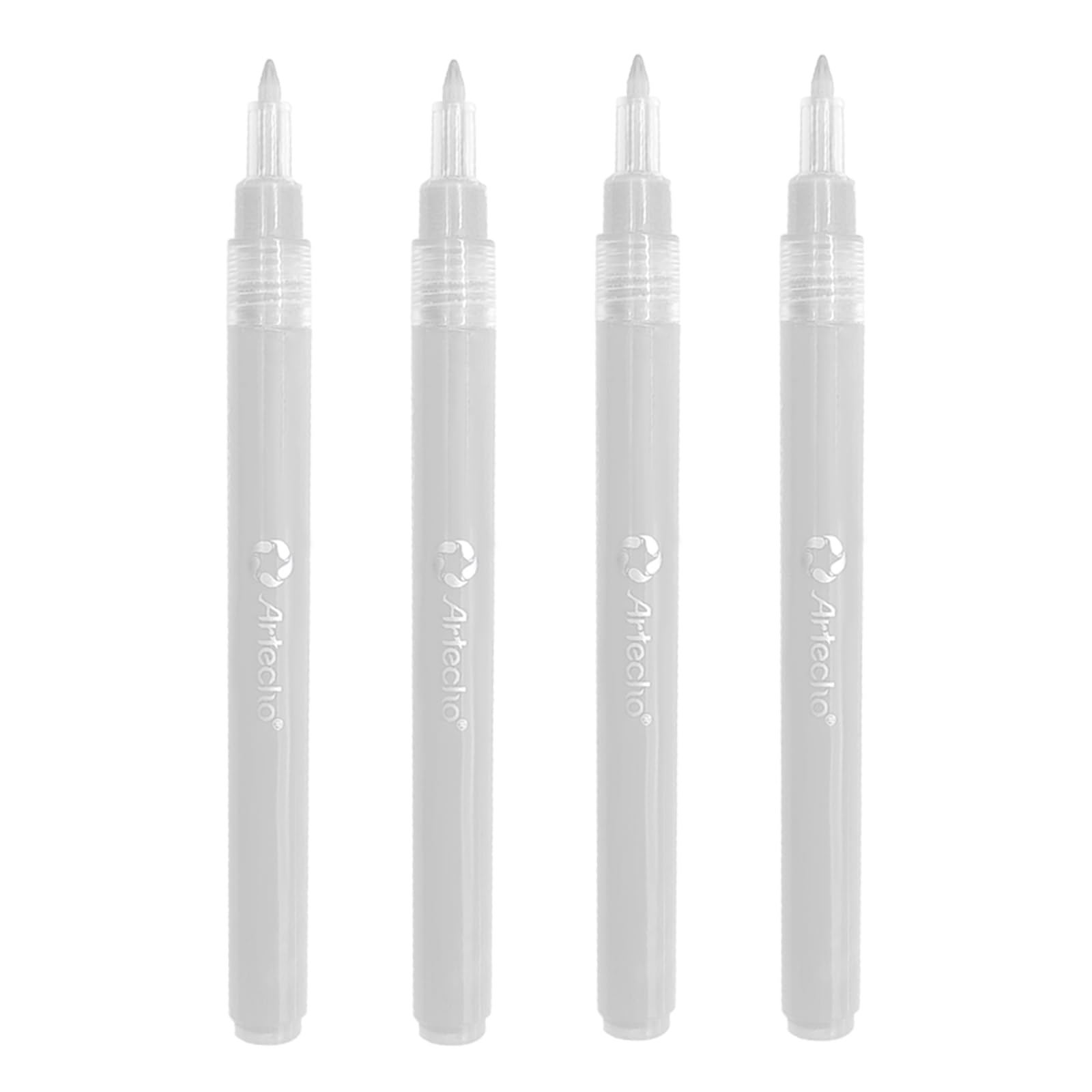 Chalk Markers with Reversible 6mm Tip, White, 4 PCS