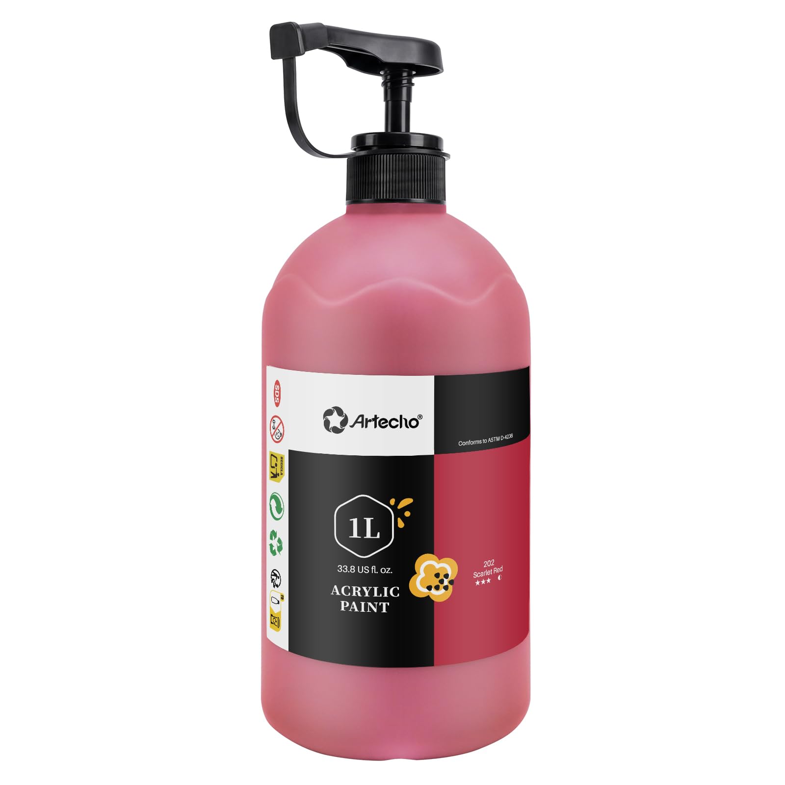 Acrylic Paint 1L #Color_Scarlet Red