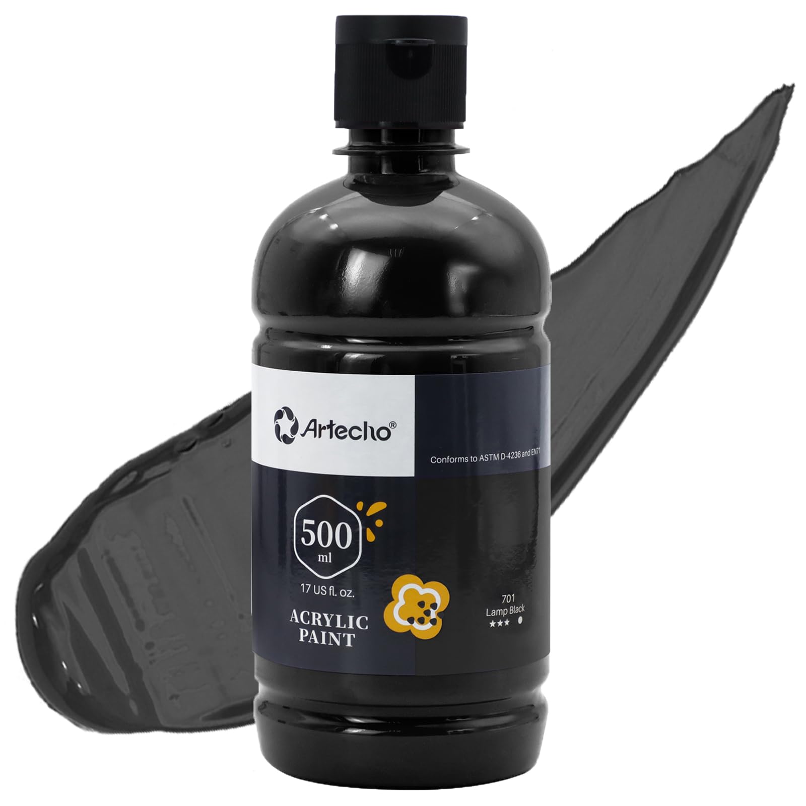 Acrylic Paint 500ml Set #Color_Lamp Black