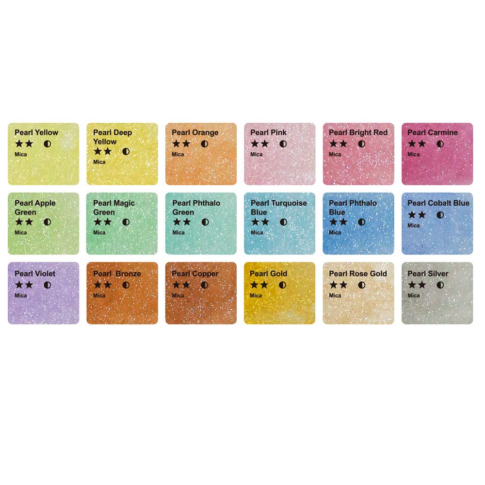 Watercolor Paint Set 100 Colors #Size_18 Metallic Colors