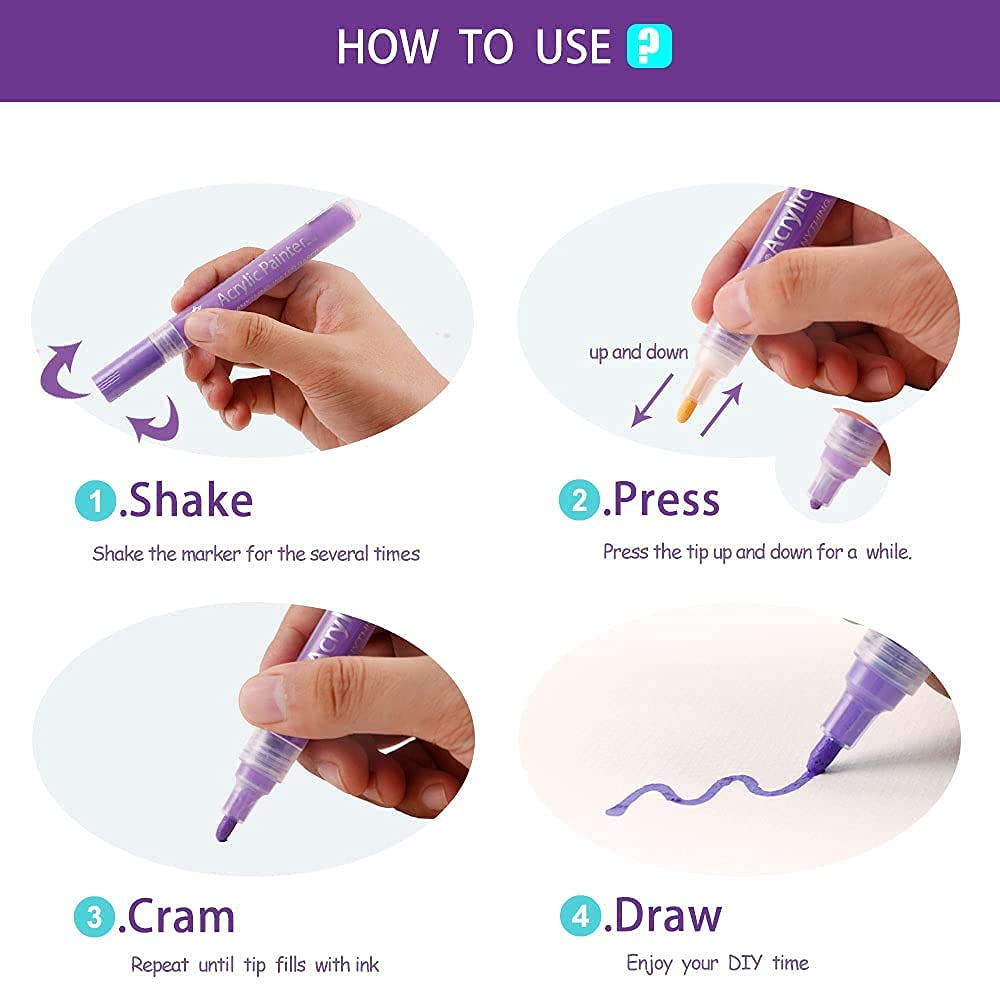 Acrylic Marker 3mm Line #Size_12 Basic Colors