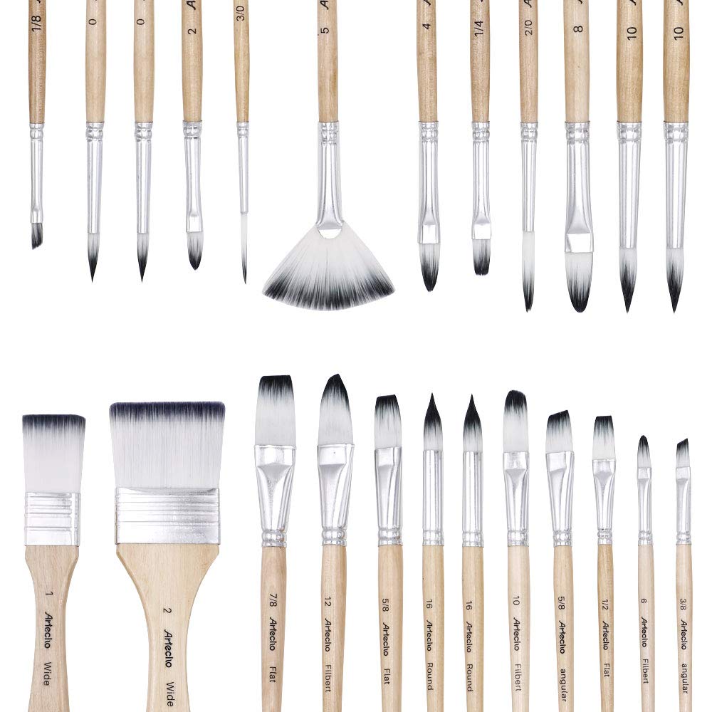 Acrylic Paint Set with 24 Brushes, 24 Colors (59ml / 2oz)