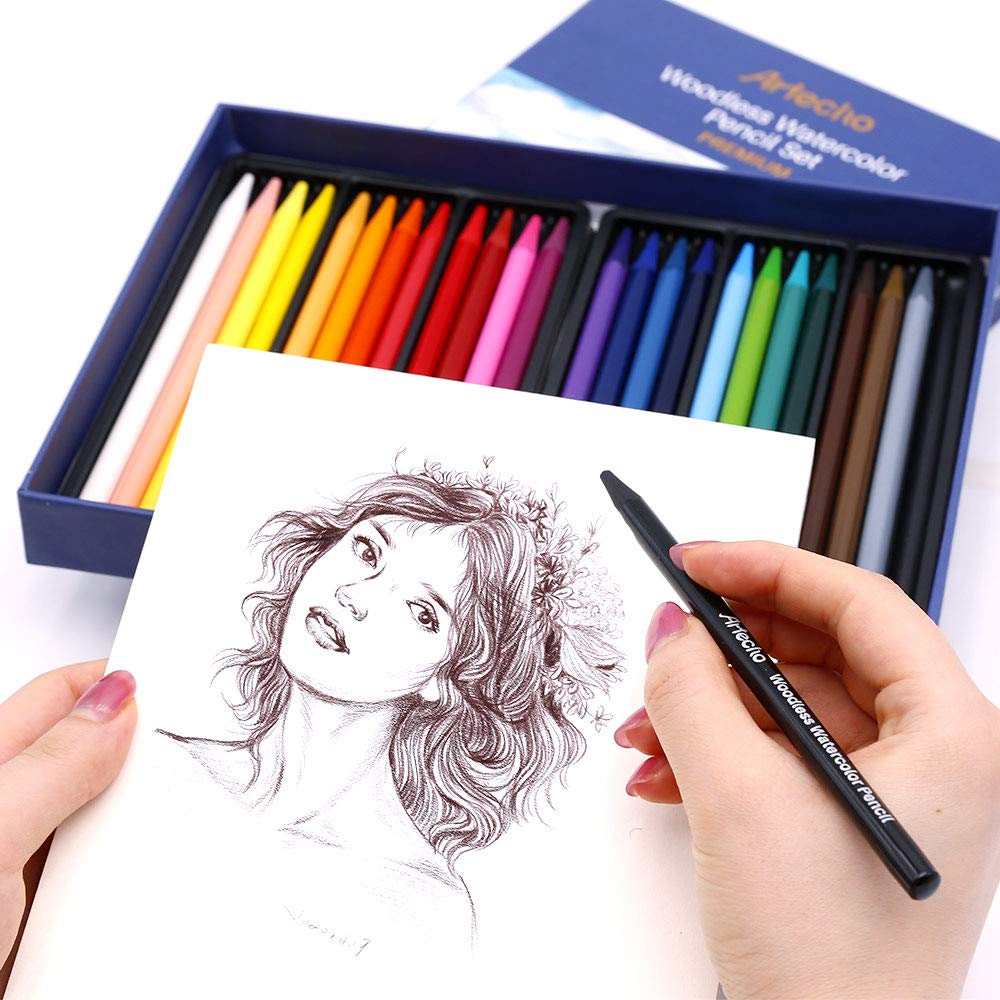 Woodless Pencil Set #Size_24 Colors Watercolor 25 PCS