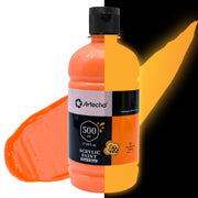 artecho-acrylic-paint-500ml-set - Orange Glow in the Dark