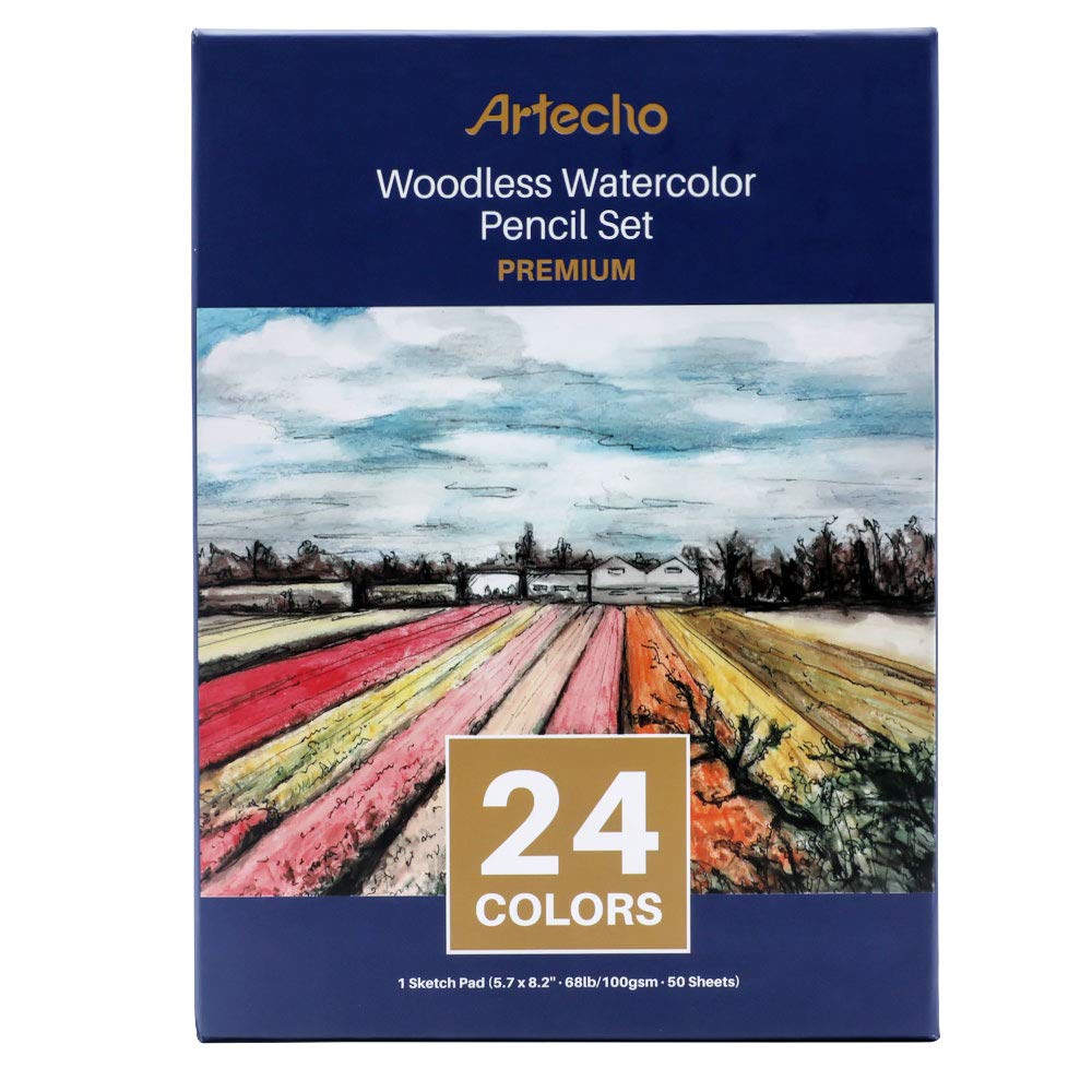 Woodless Pencil Set #Size_24 Colors Watercolor 25 PCS